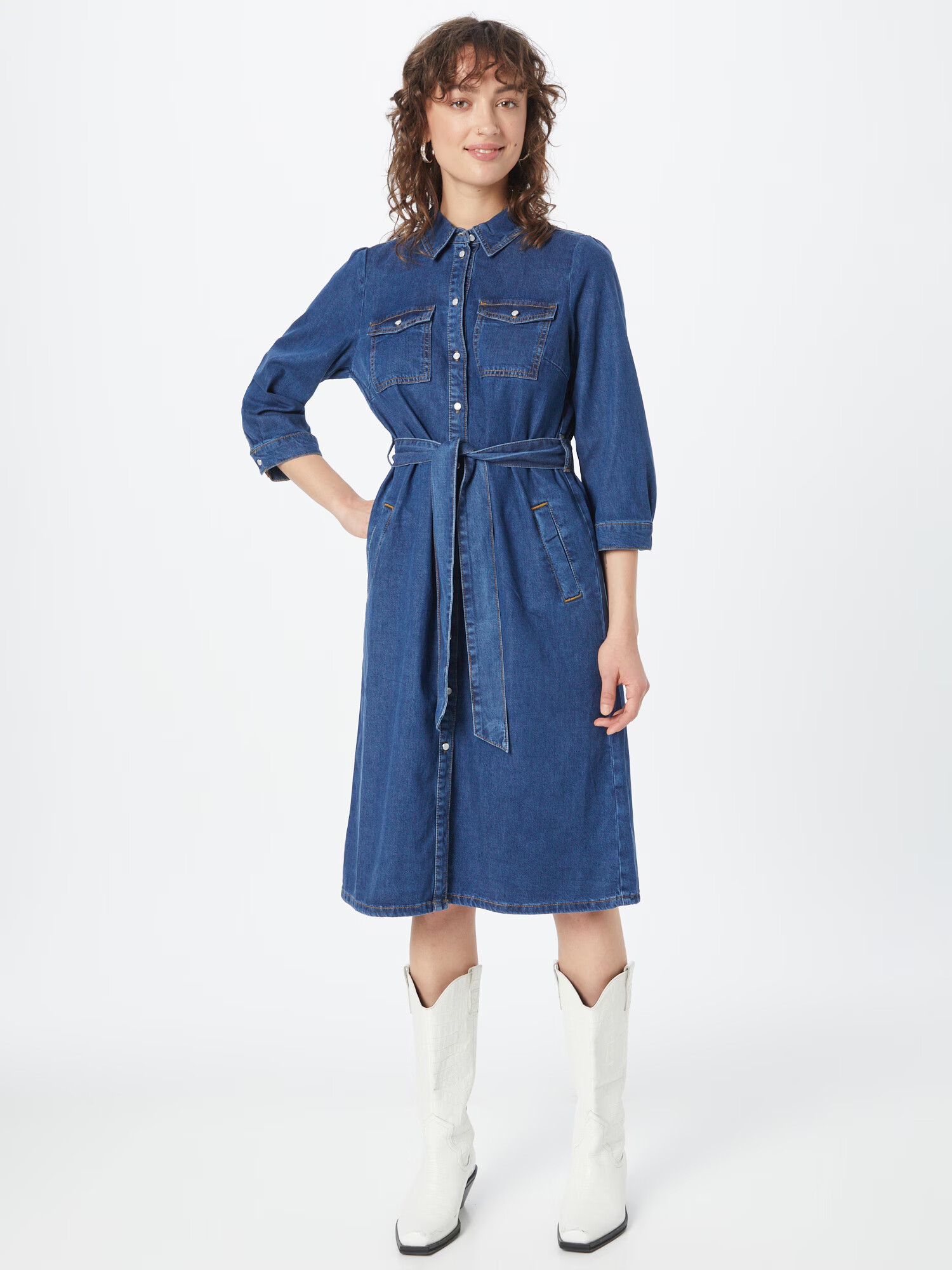 MORE & MORE Rochie tip bluză albastru denim - Pled.ro