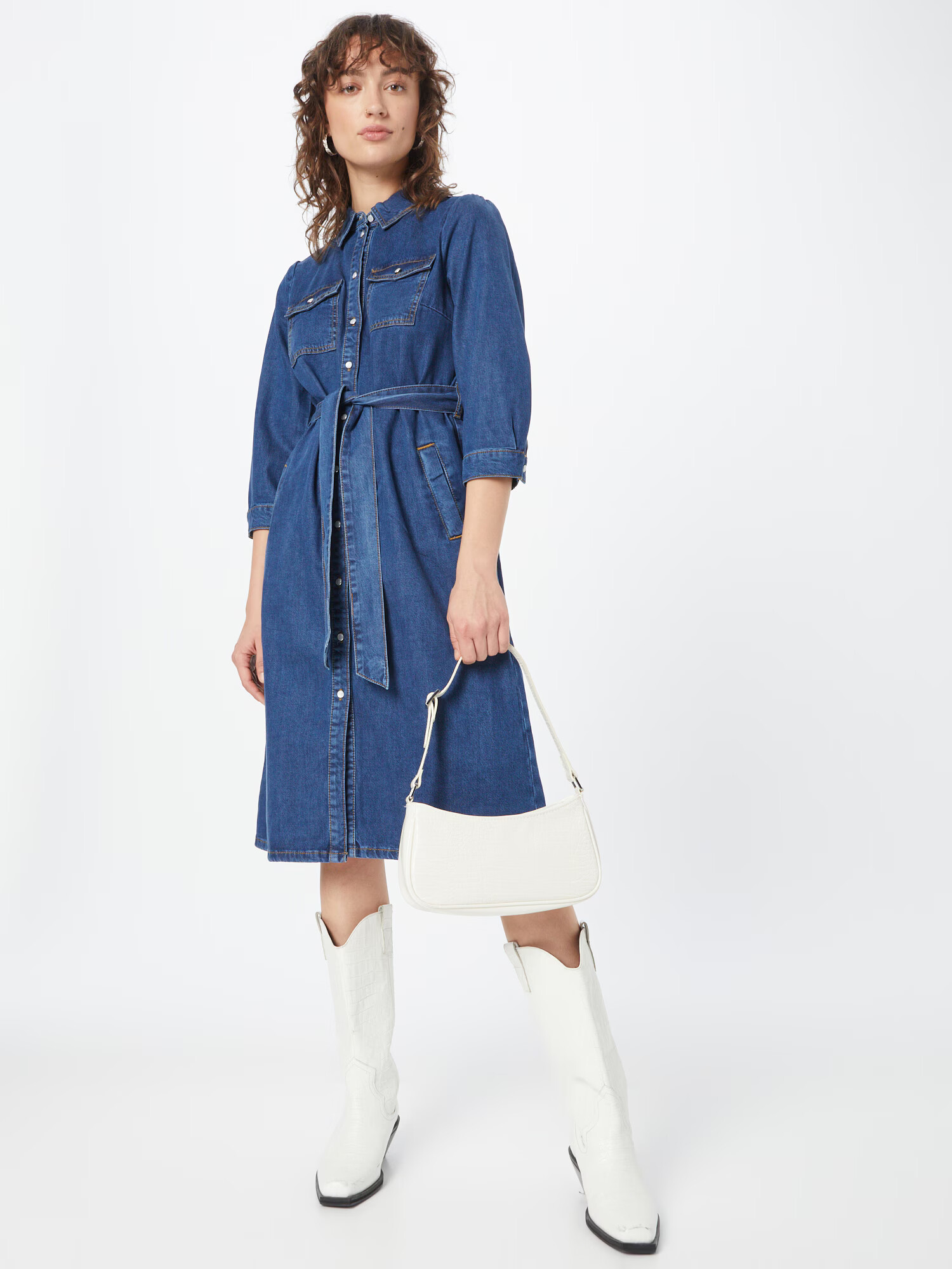 MORE & MORE Rochie tip bluză albastru denim - Pled.ro