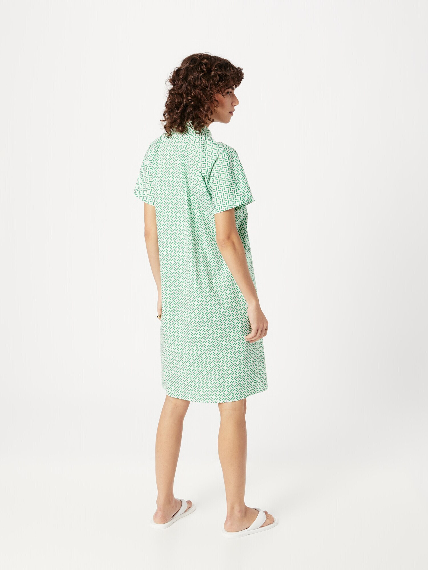 MORE & MORE Rochie tip bluză verde / alb - Pled.ro