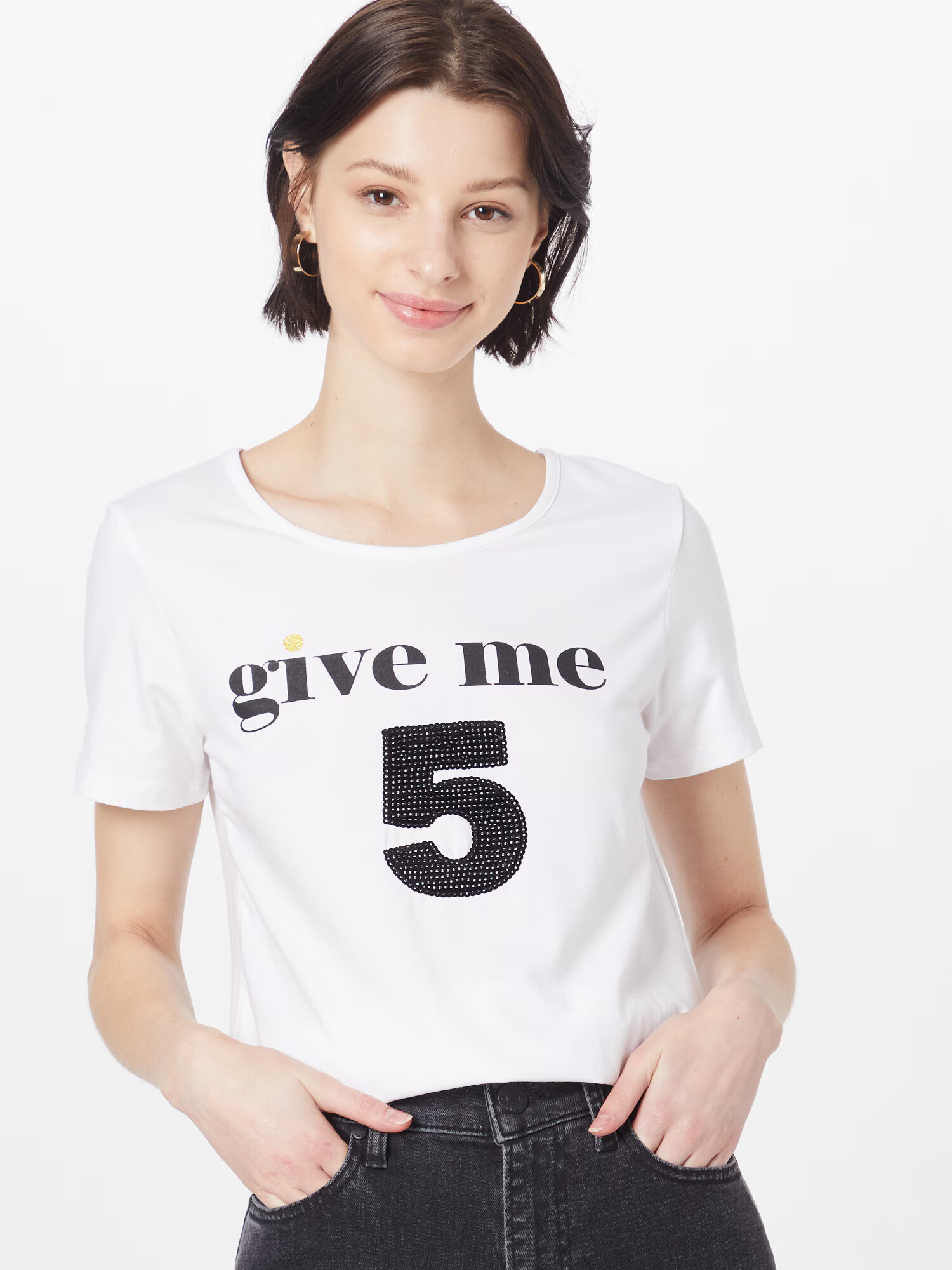 MORE & MORE Tricou galben / negru / alb - Pled.ro