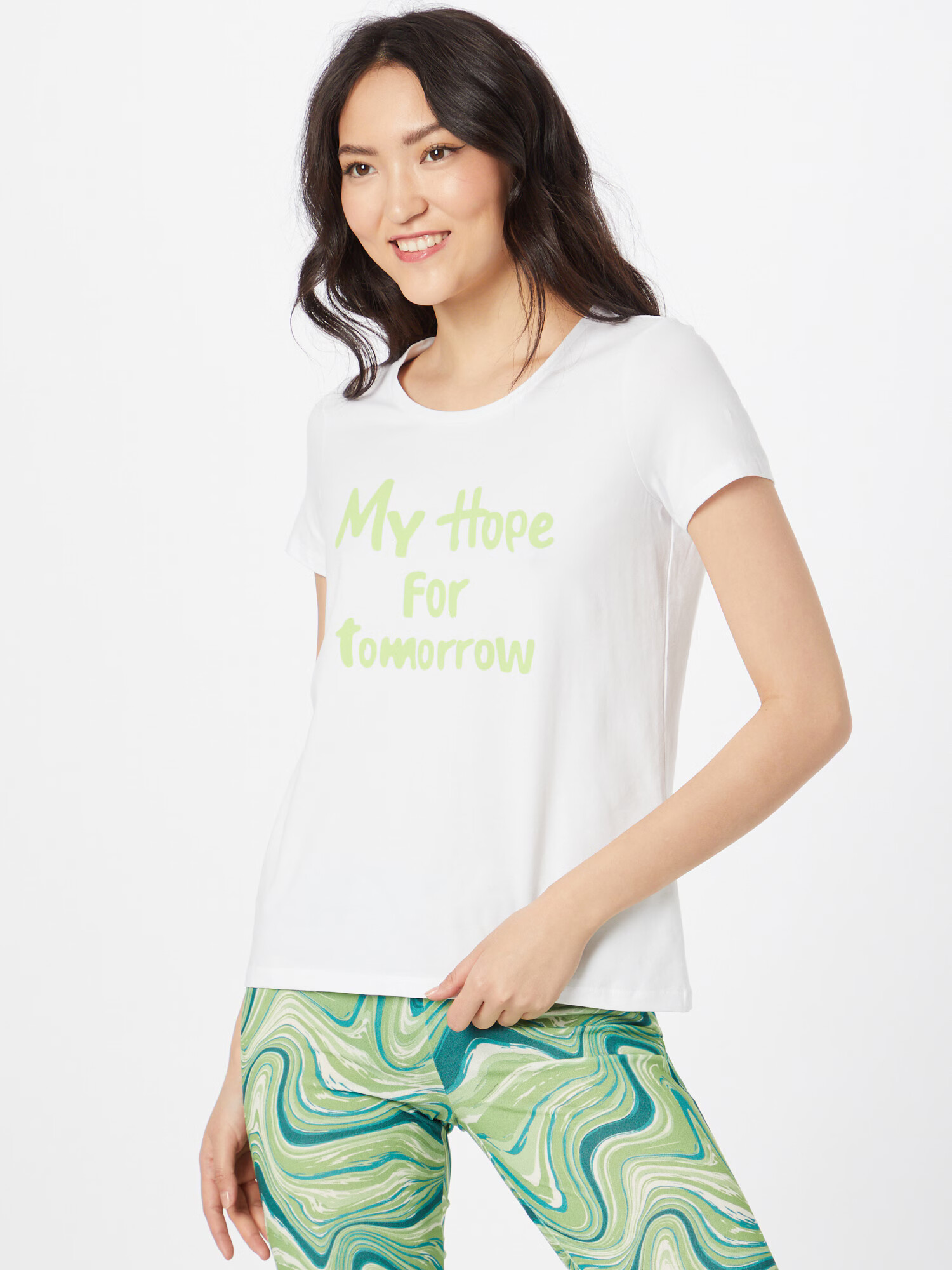 MORE & MORE Tricou verde deschis / alb - Pled.ro