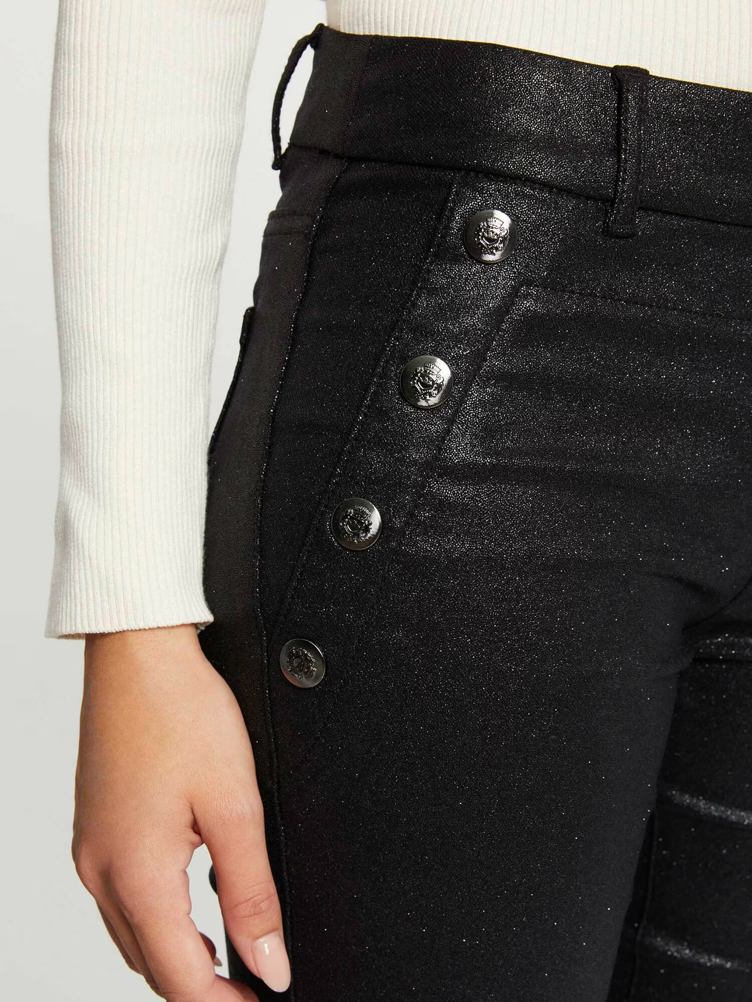 Morgan Pantaloni negru / argintiu - Pled.ro