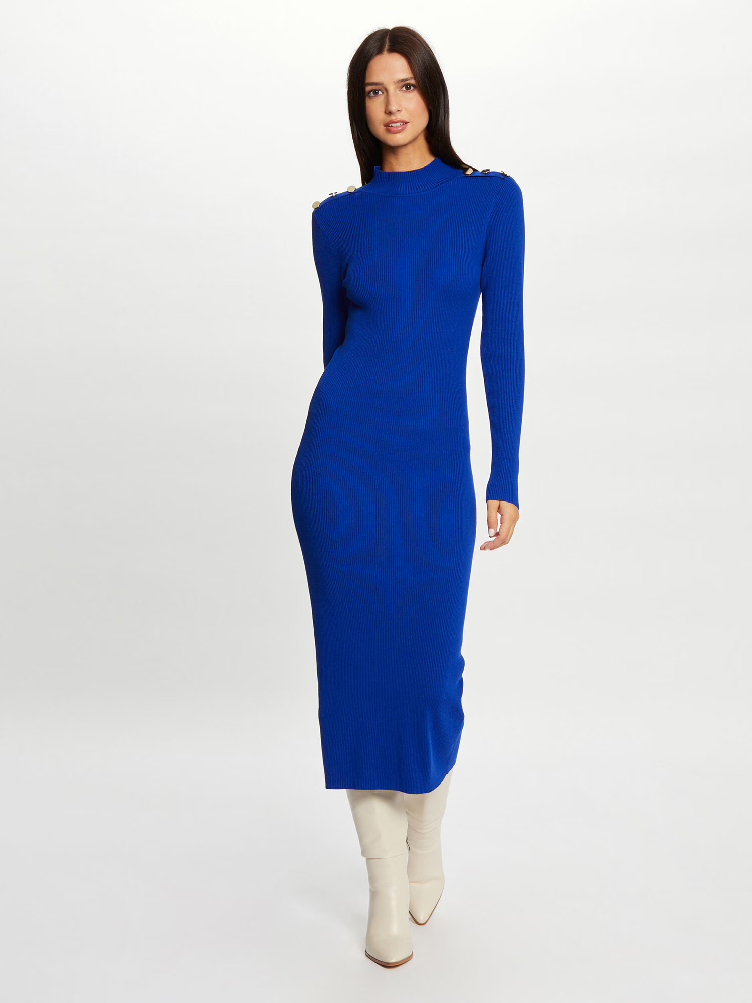 Morgan Rochie tricotat albastru cobalt - Pled.ro