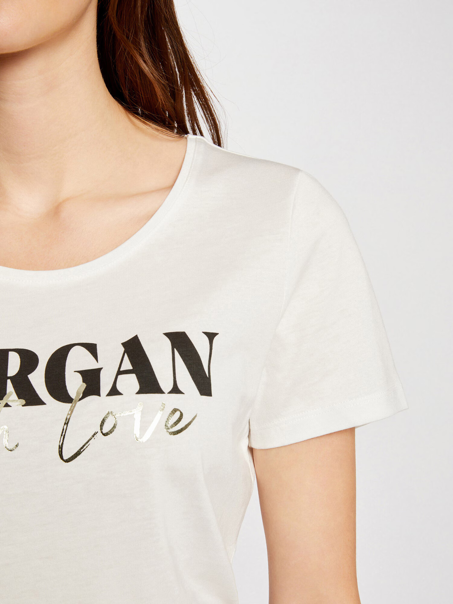 Morgan Tricou auriu / negru / alb murdar - Pled.ro