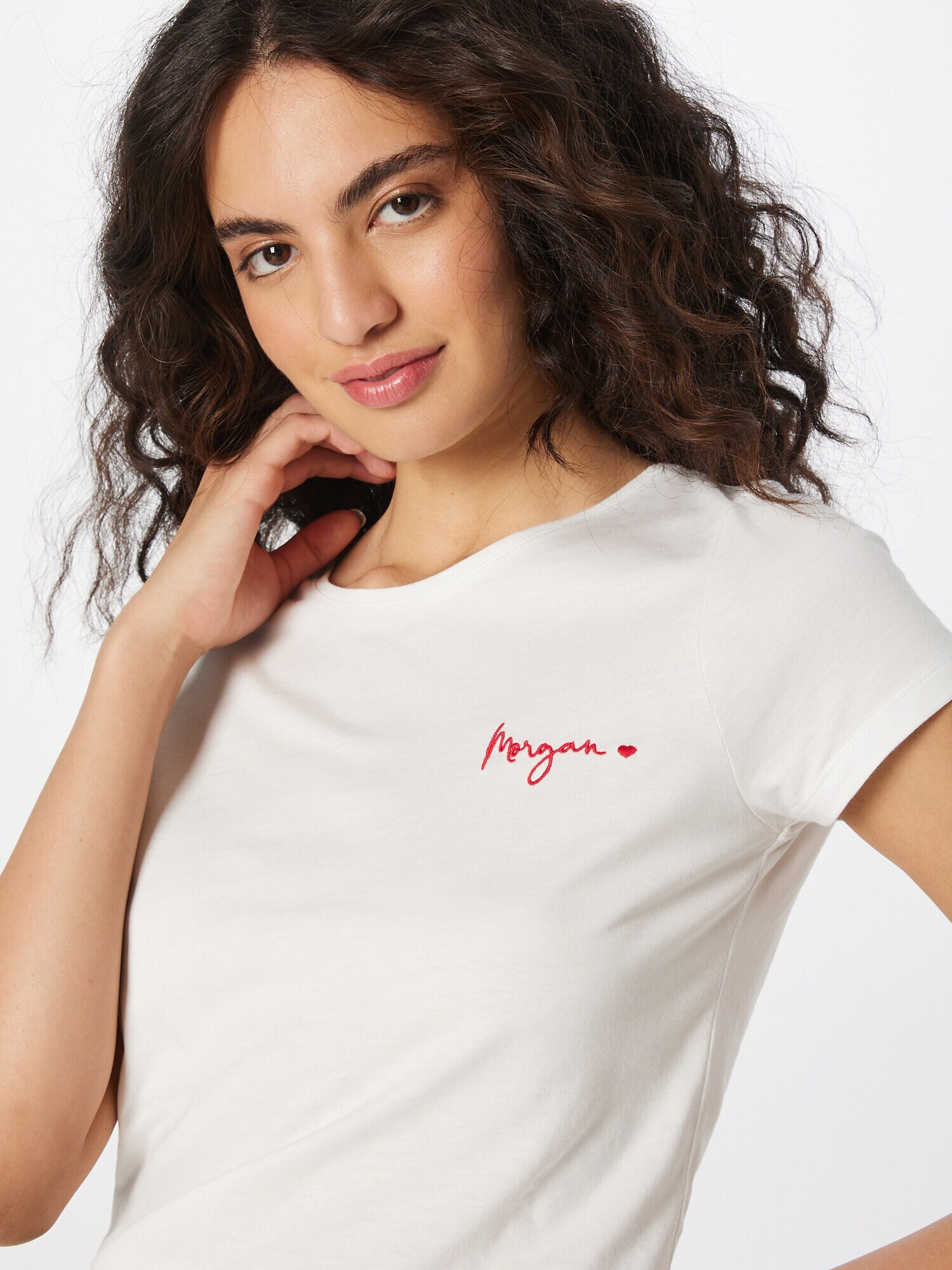 Morgan Tricou 'COEUR' roșu / alb - Pled.ro