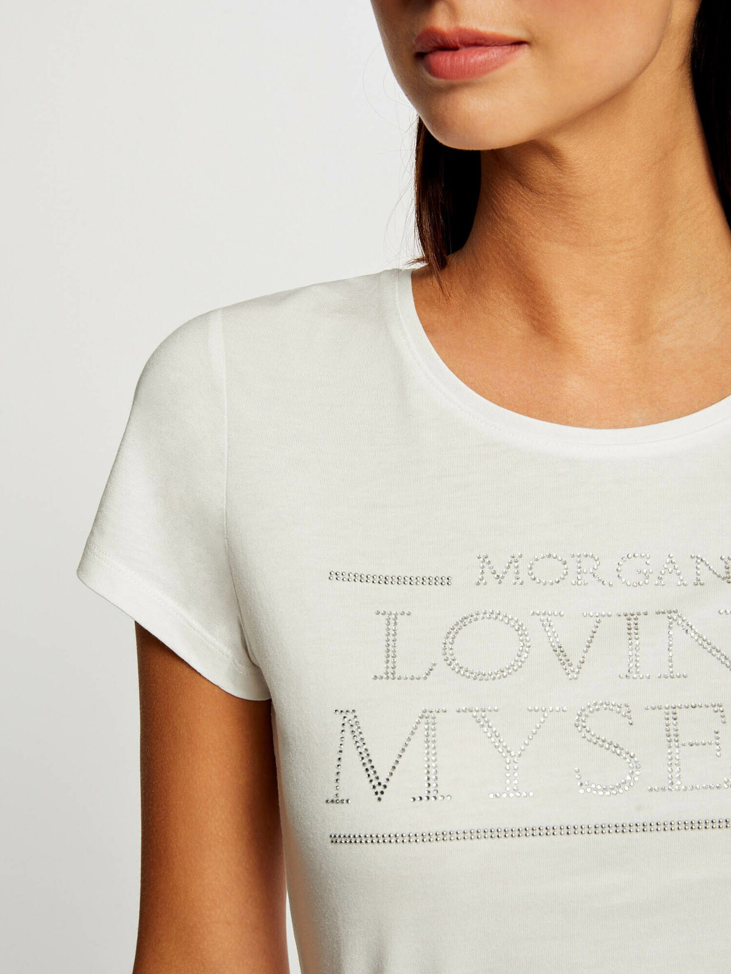 Morgan Tricou 'DLOVY' argintiu / alb murdar - Pled.ro