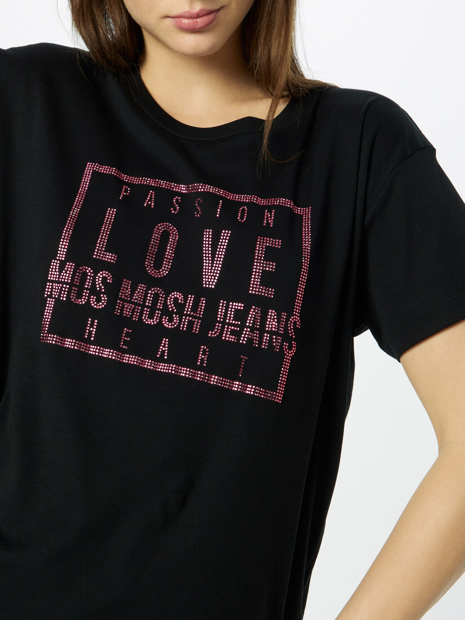 MOS MOSH Tricou roz deschis / negru - Pled.ro