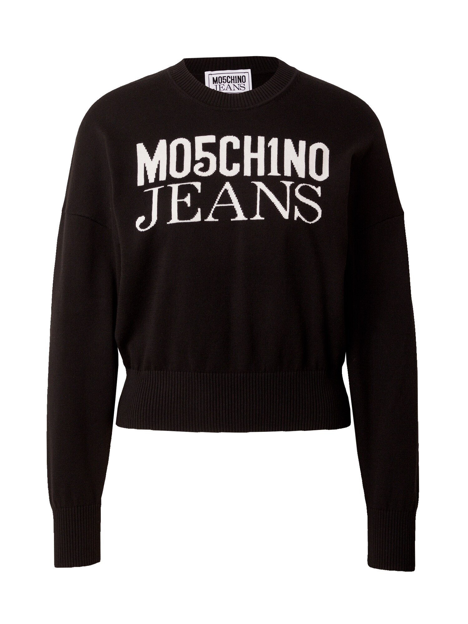 Moschino Jeans Pulover negru / alb - Pled.ro