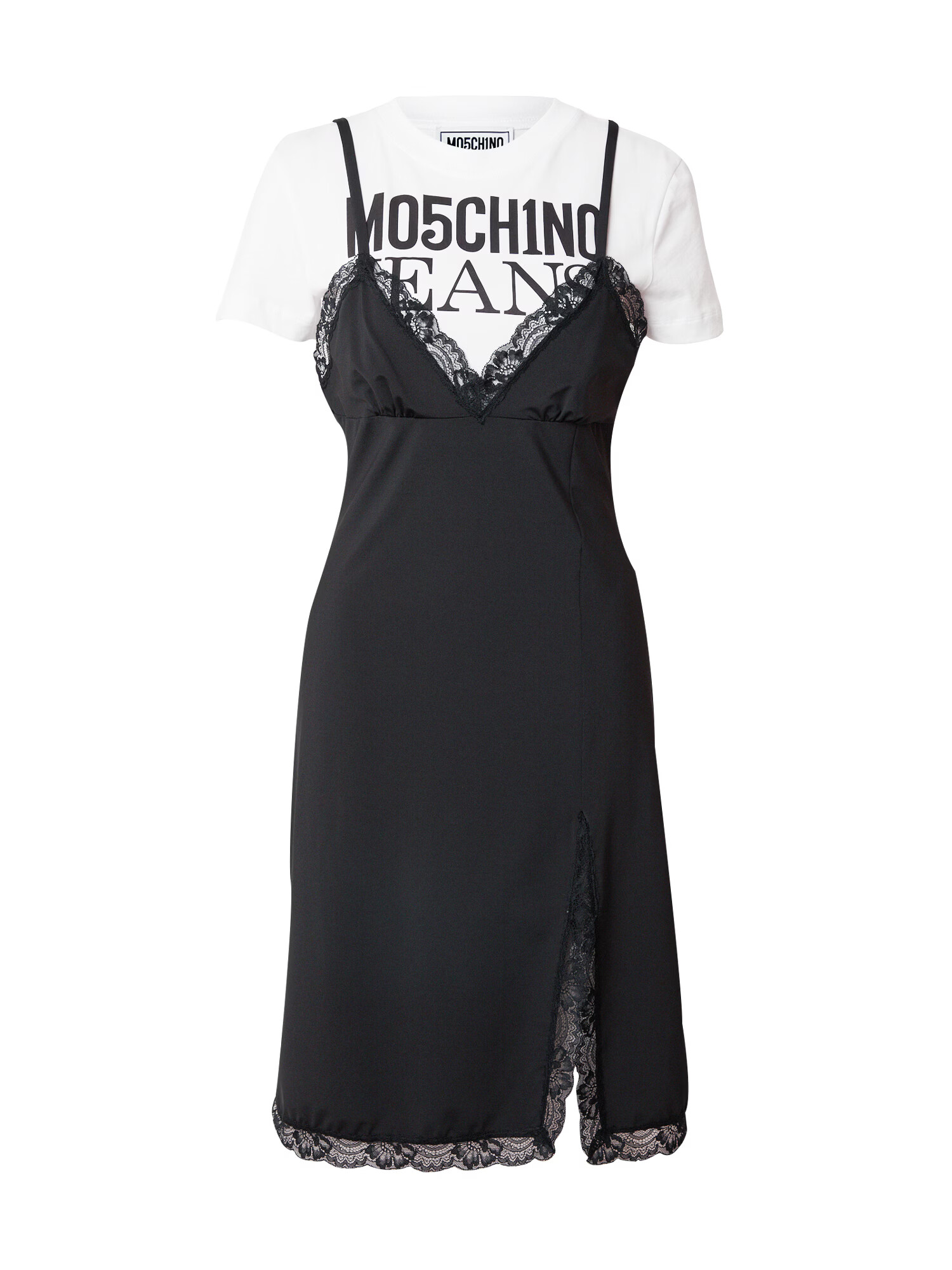 Moschino Jeans Rochie negru / alb - Pled.ro