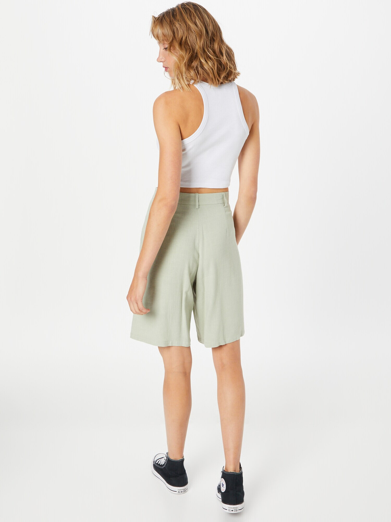 MOSS COPENHAGEN Pantaloni cutați 'Mariet' verde pastel - Pled.ro