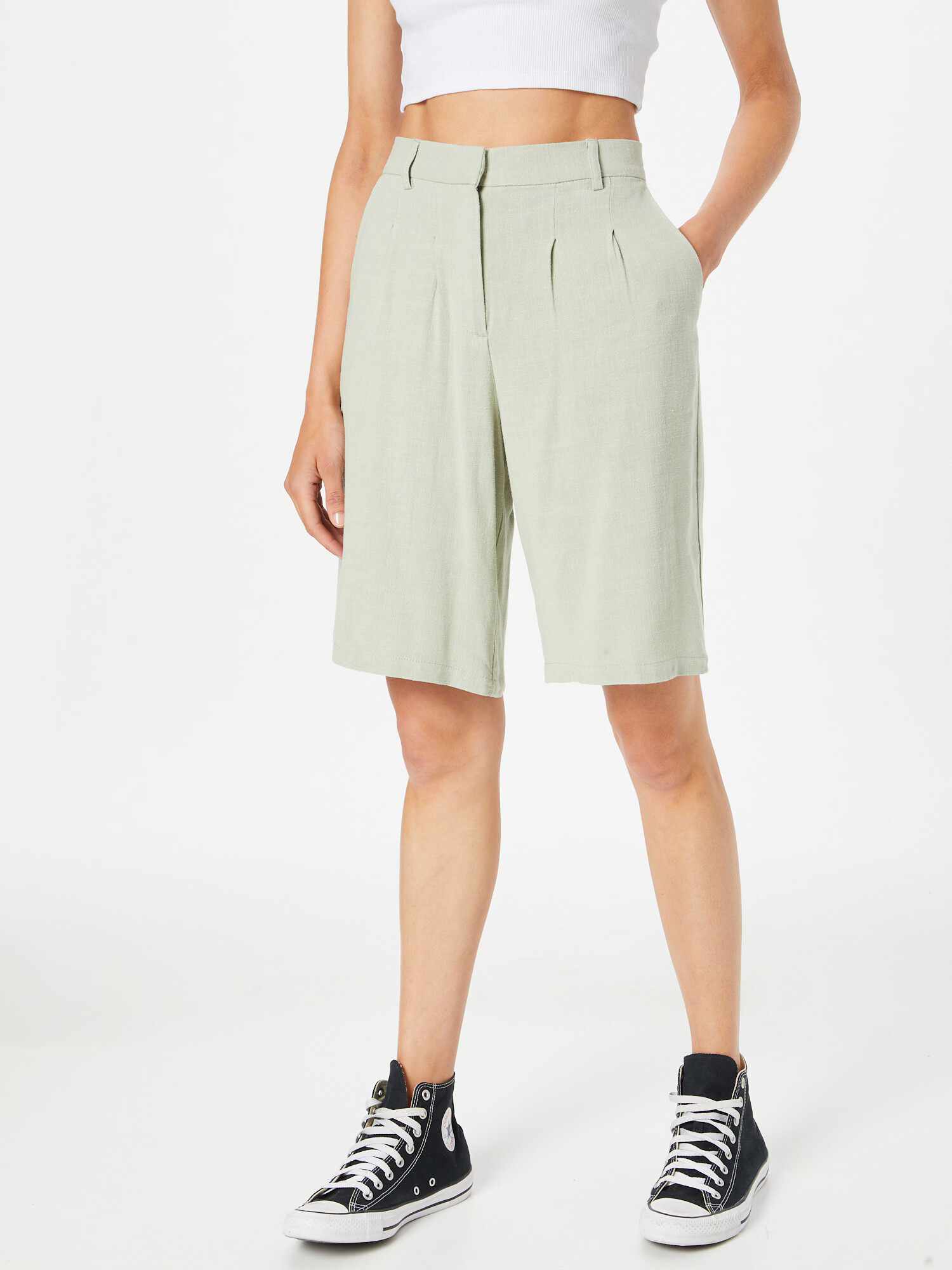 MOSS COPENHAGEN Pantaloni cutați 'Mariet' verde pastel - Pled.ro