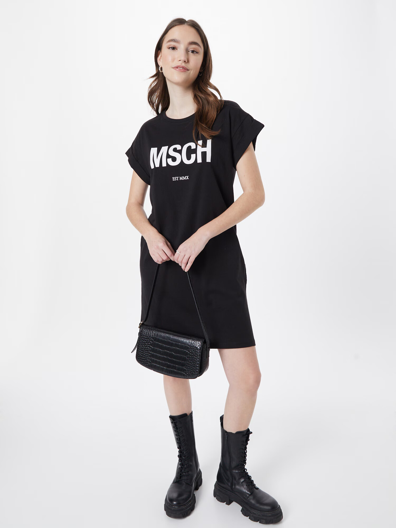 MOSS COPENHAGEN Rochie 'Alvidera' negru / alb - Pled.ro