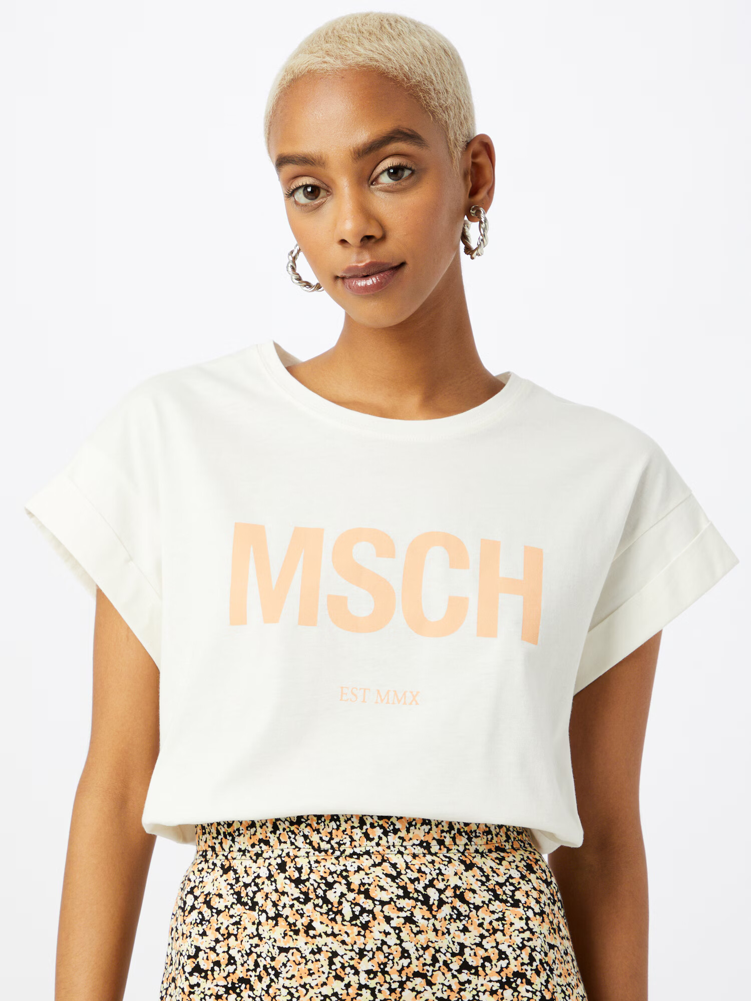 MOSS COPENHAGEN Tricou 'Alva' crem / portocaliu deschis - Pled.ro