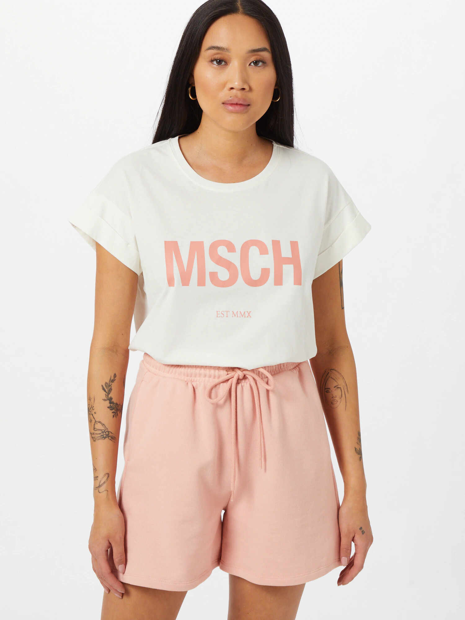 MSCH COPENHAGEN Tricou 'Alva' crem / roz - Pled.ro