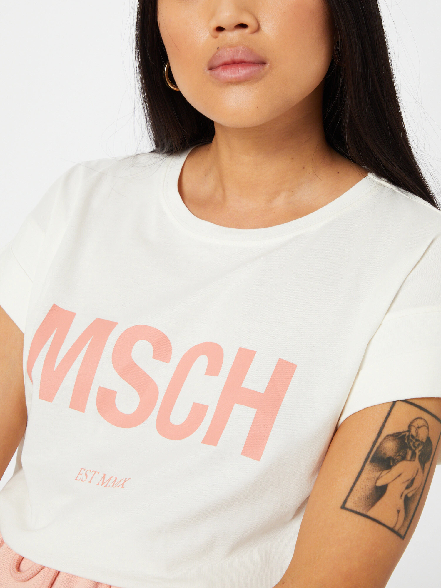 MSCH COPENHAGEN Tricou 'Alva' crem / roz - Pled.ro