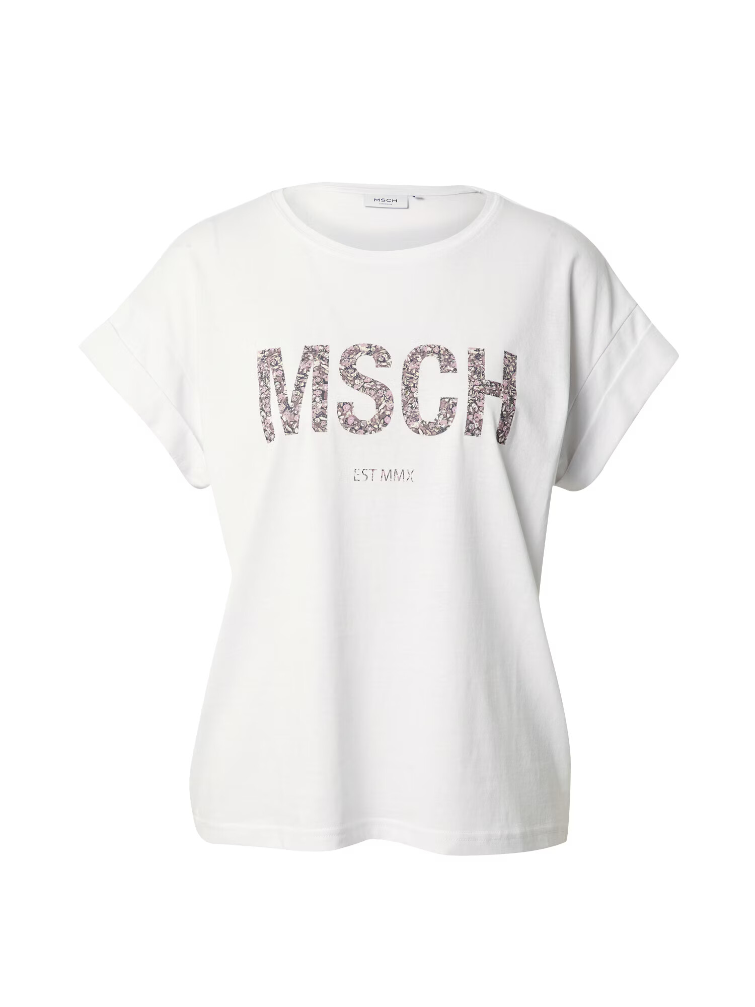 MOSS COPENHAGEN Tricou 'Alva' gri închis / mauve / alb - Pled.ro