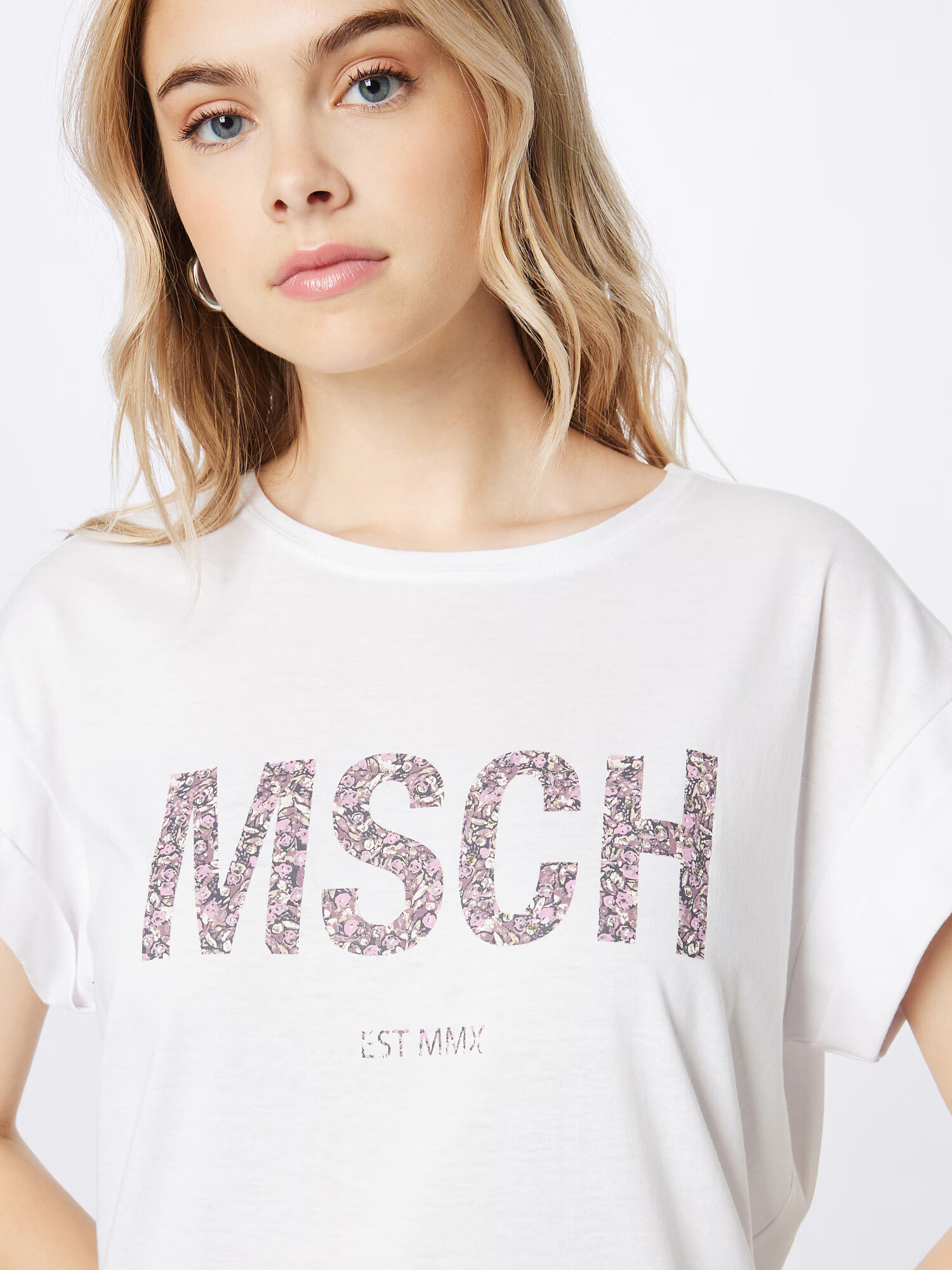 MOSS COPENHAGEN Tricou 'Alva' gri închis / mauve / alb - Pled.ro