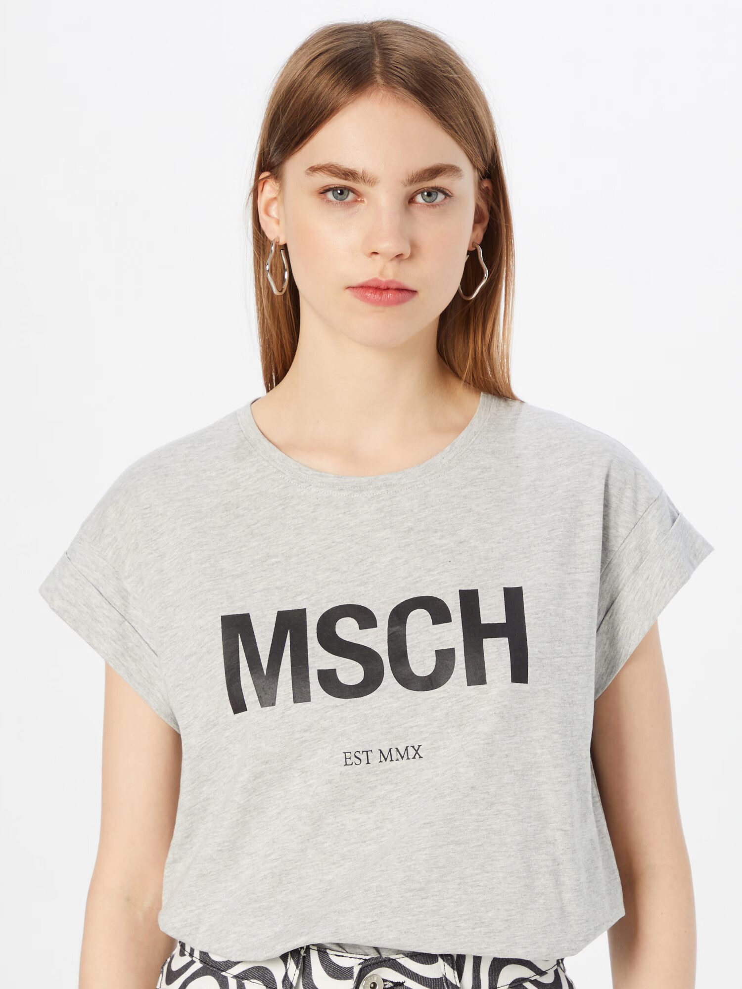 MOSS COPENHAGEN Tricou 'Alva' gri / negru - Pled.ro