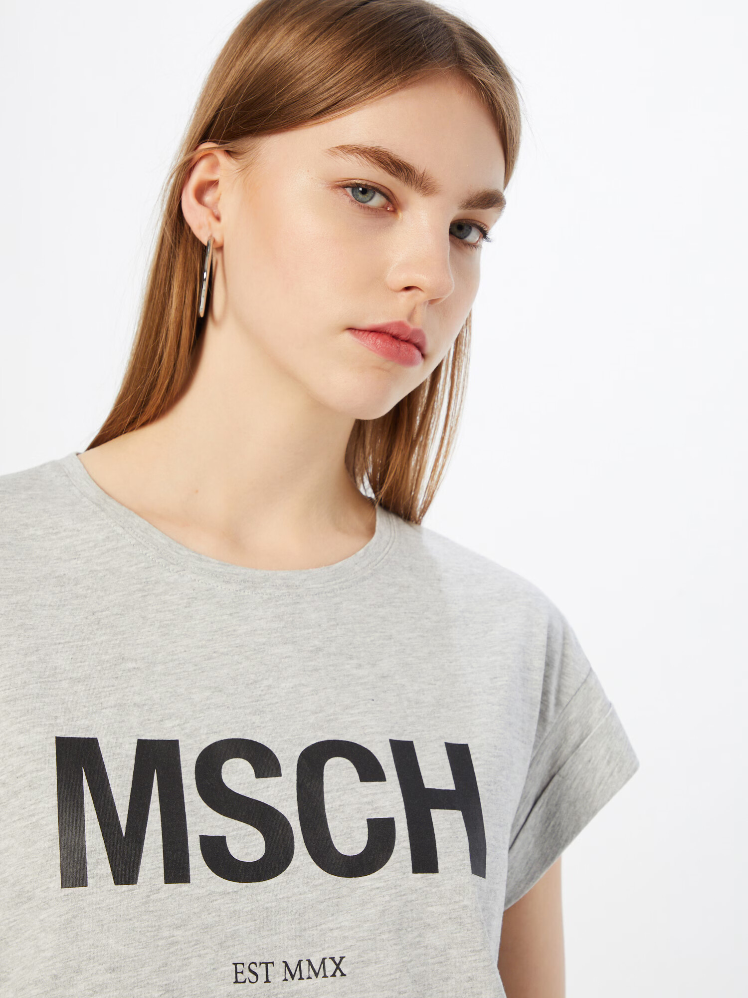 MOSS COPENHAGEN Tricou 'Alva' gri / negru - Pled.ro