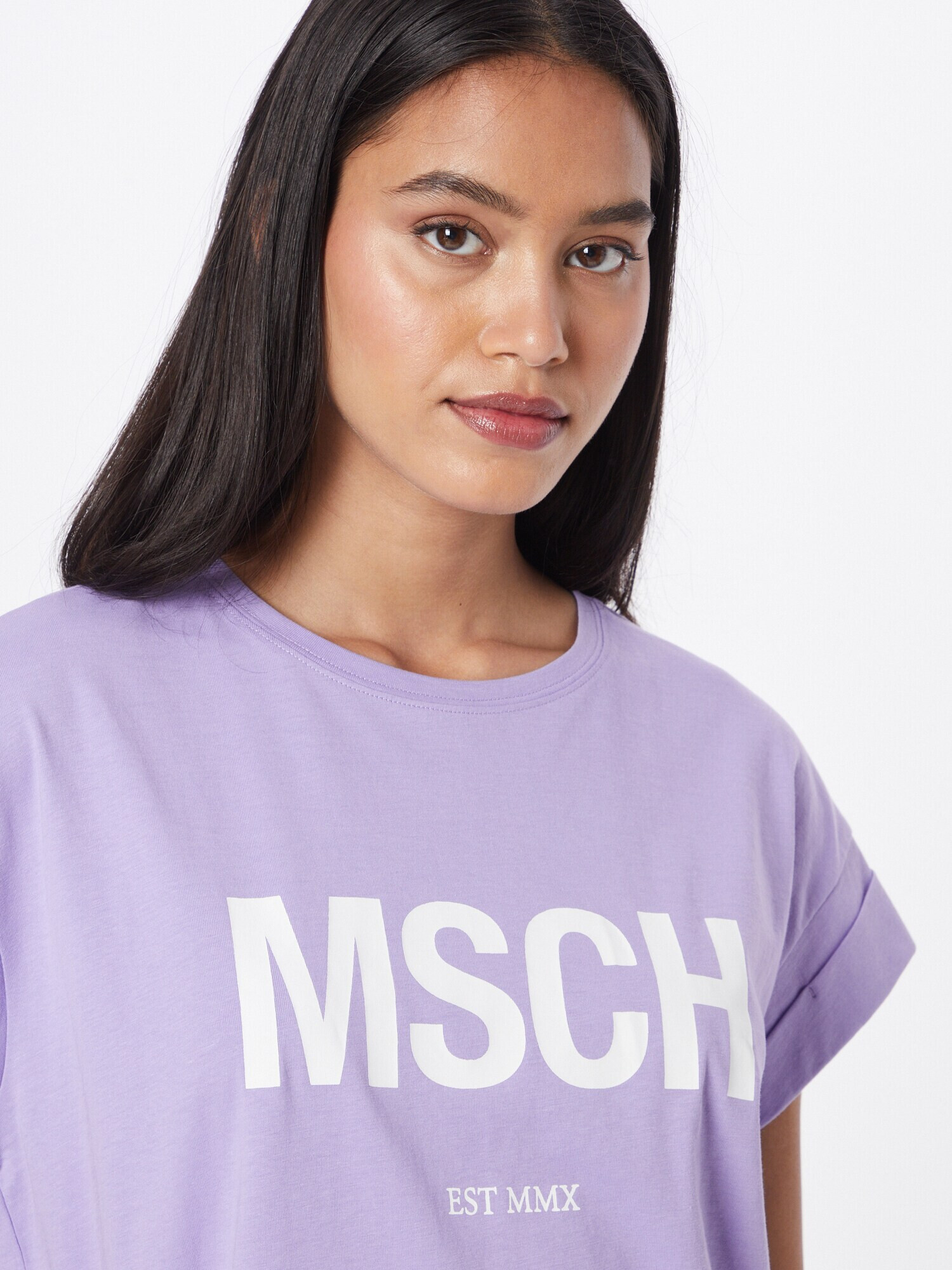 MOSS COPENHAGEN Tricou 'Alva' lila / alb - Pled.ro