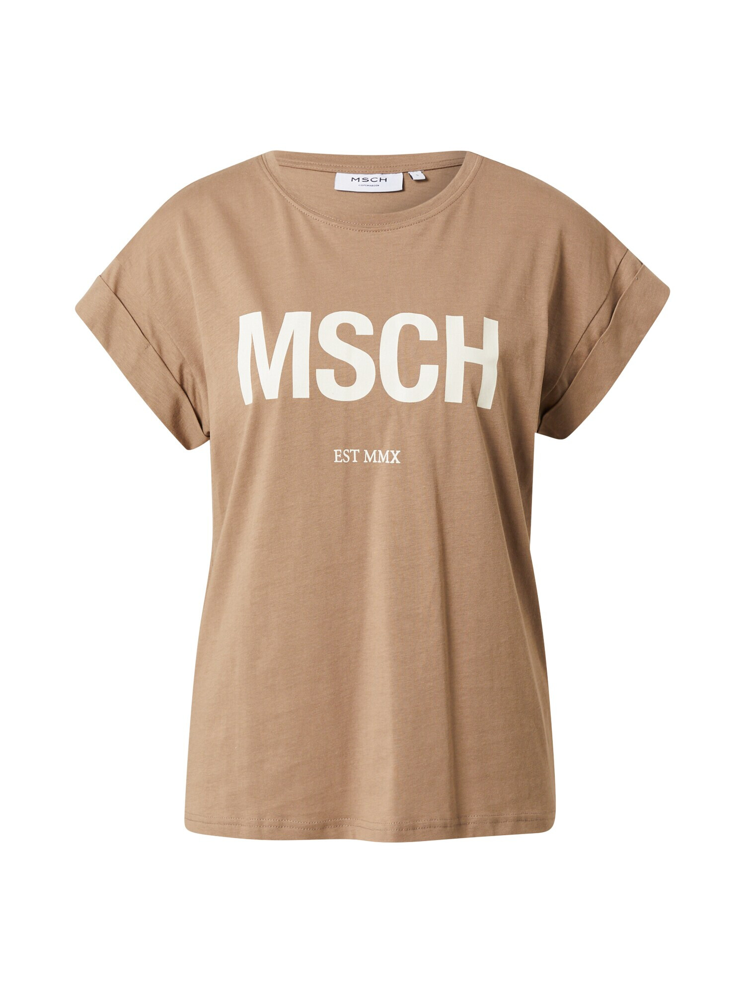 MOSS COPENHAGEN Tricou 'Alva' maro cămilă / alb - Pled.ro