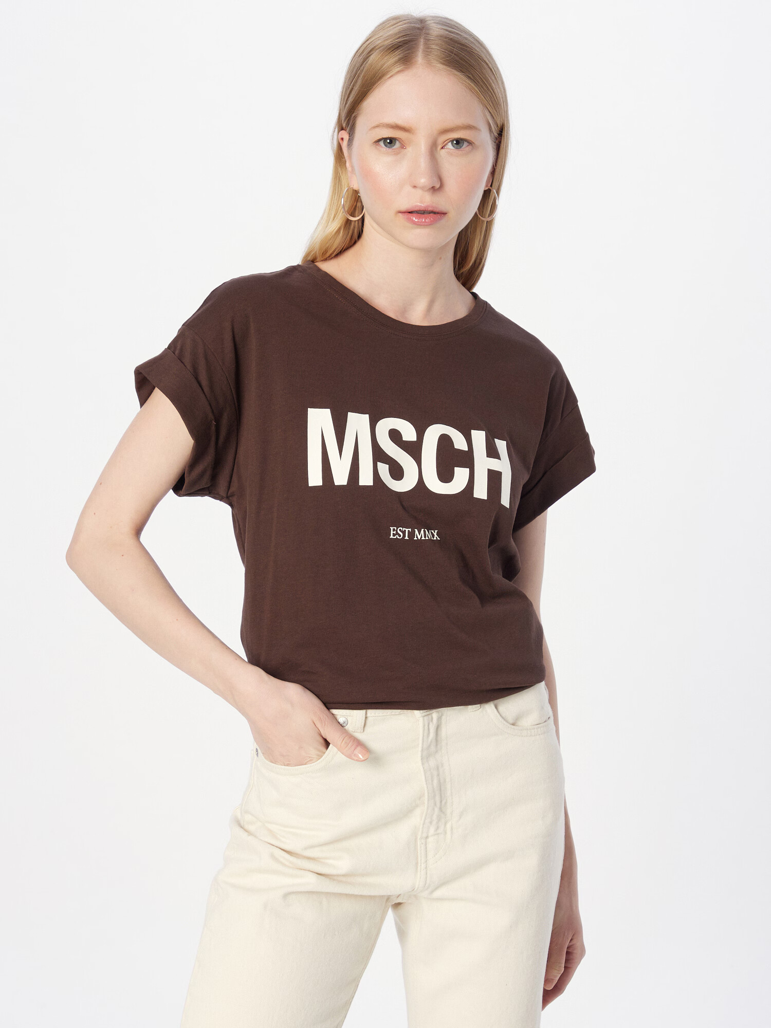 MOSS COPENHAGEN Tricou 'Alva' maro închis / alb - Pled.ro