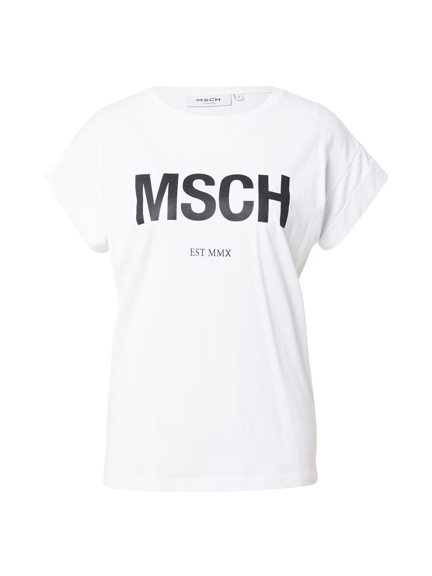 MOSS COPENHAGEN Tricou 'Alva' negru / alb - Pled.ro