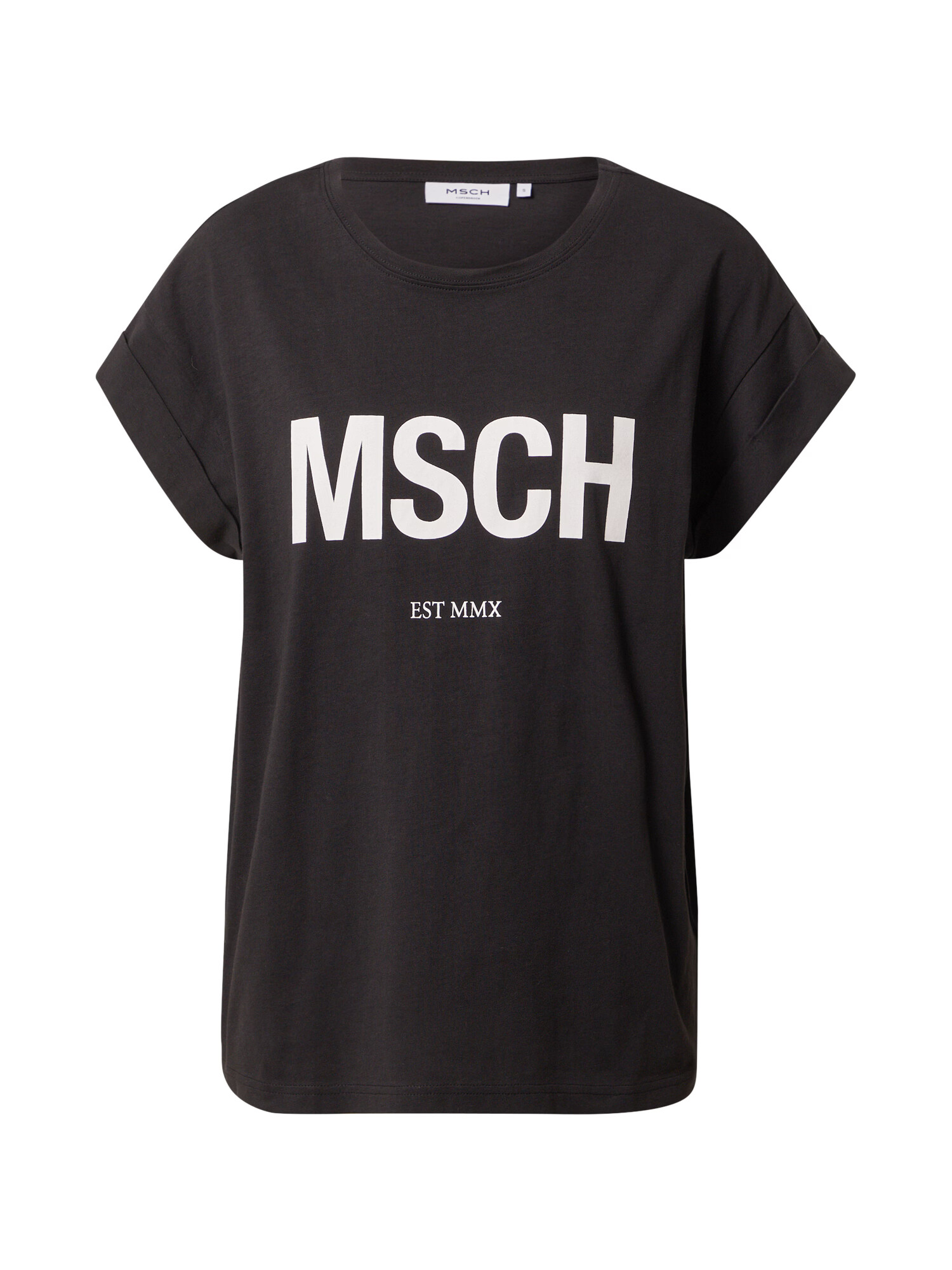 MOSS COPENHAGEN Tricou 'Alva' negru / alb - Pled.ro