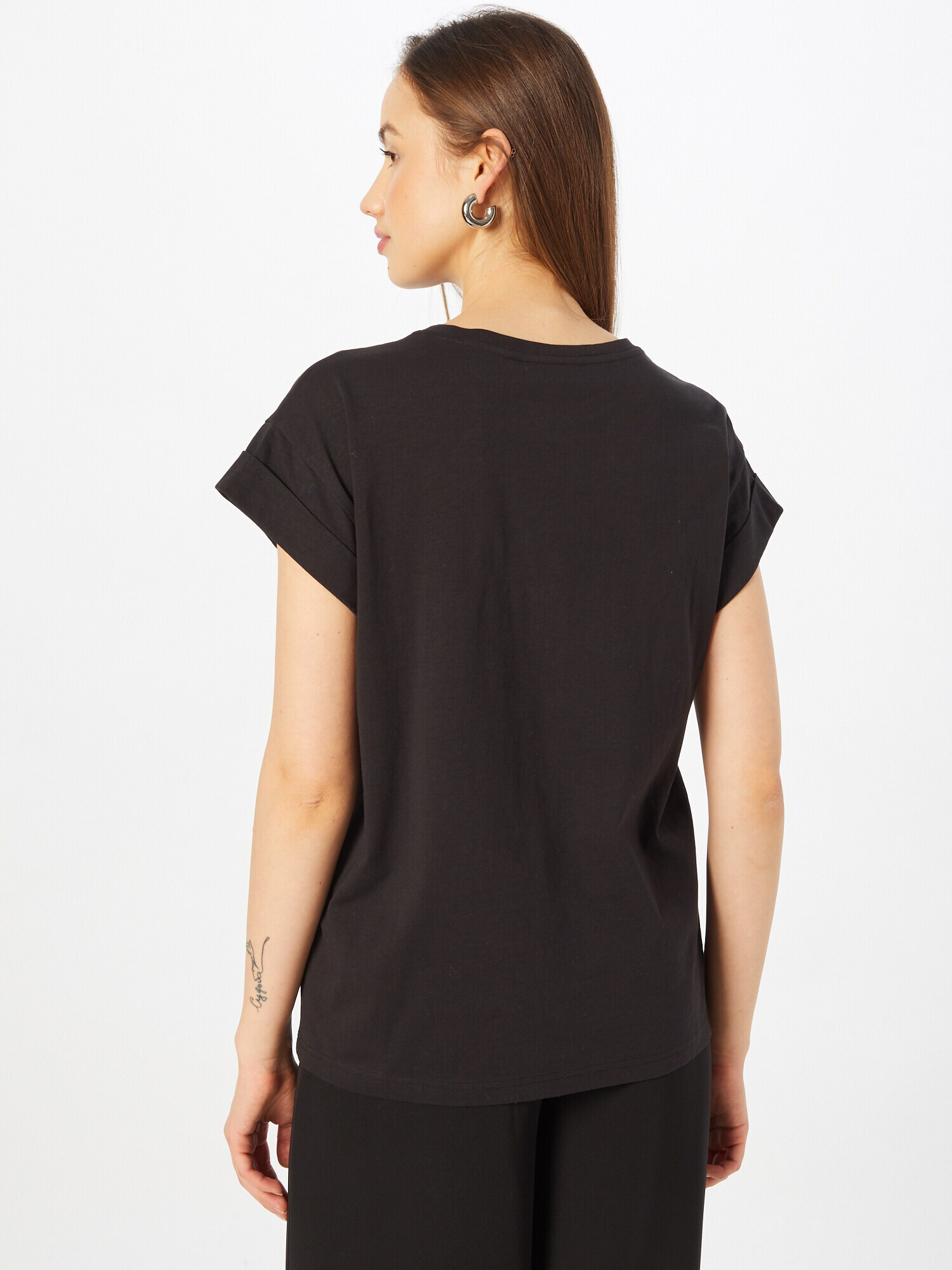 MOSS COPENHAGEN Tricou 'Alva' negru / alb - Pled.ro