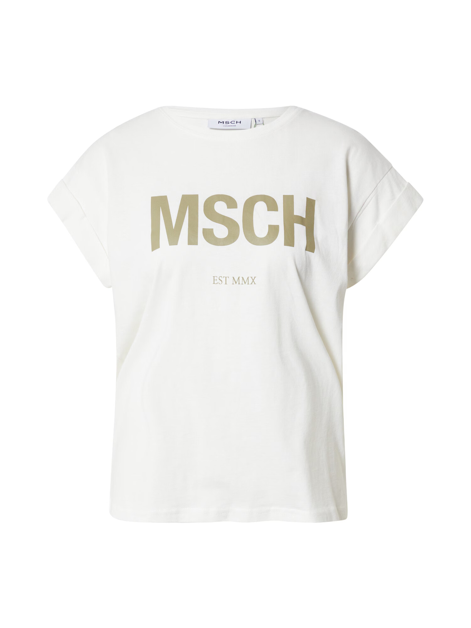 MOSS COPENHAGEN Tricou 'Alva' oliv / alb murdar - Pled.ro