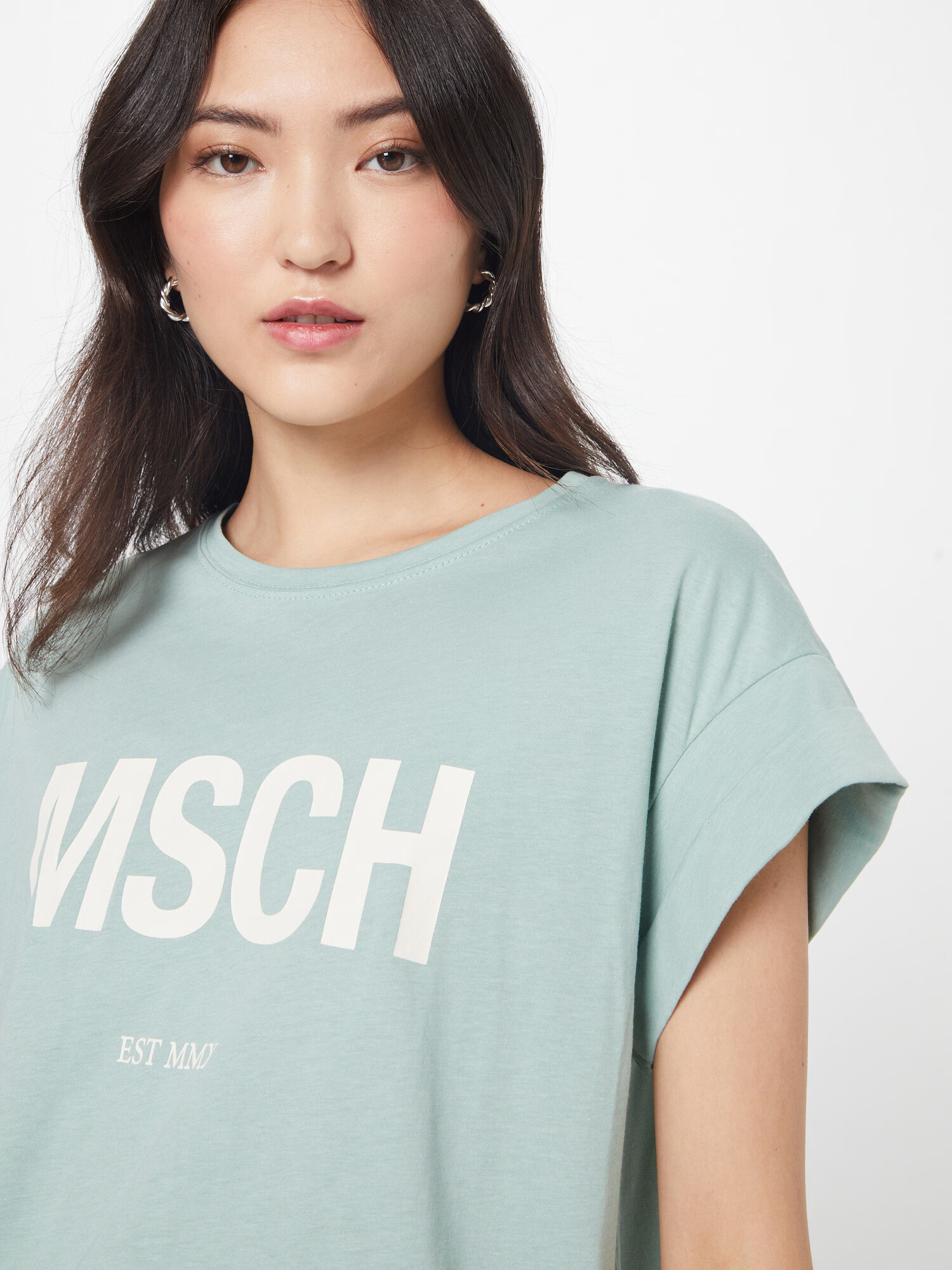 MOSS COPENHAGEN Tricou 'Alva' opal / alb - Pled.ro