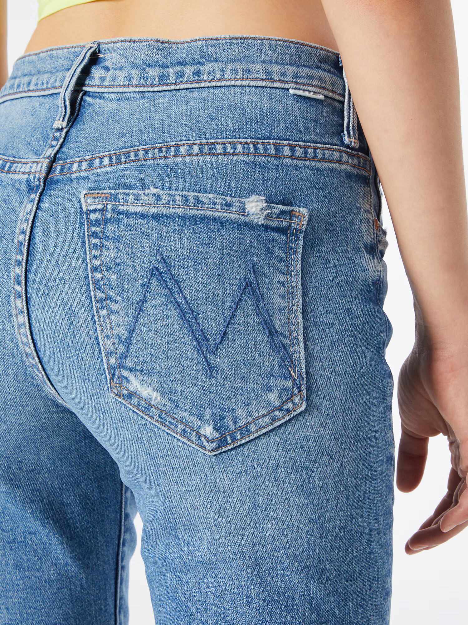 MOTHER Jeans albastru denim - Pled.ro