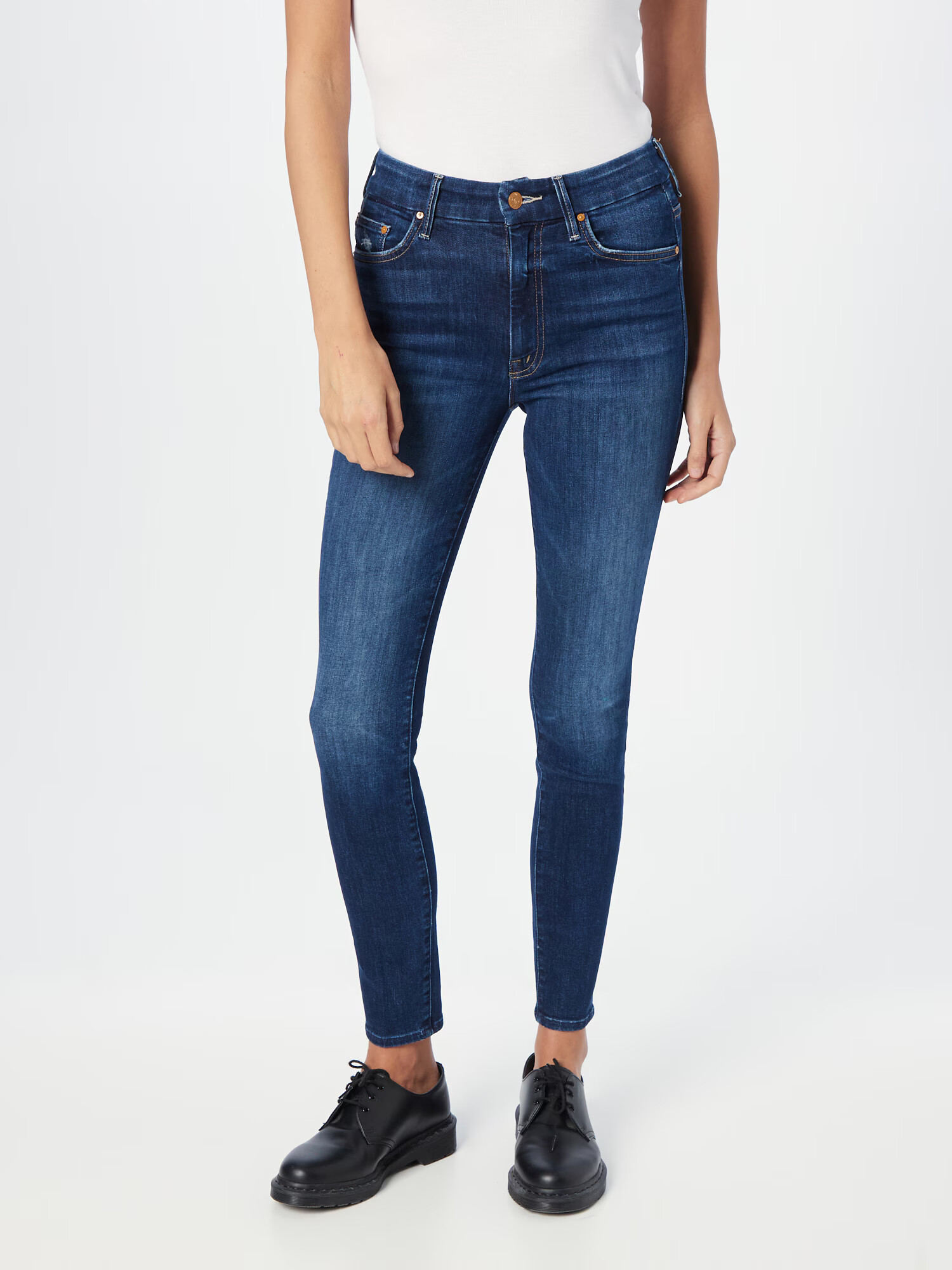 MOTHER Jeans albastru denim - Pled.ro