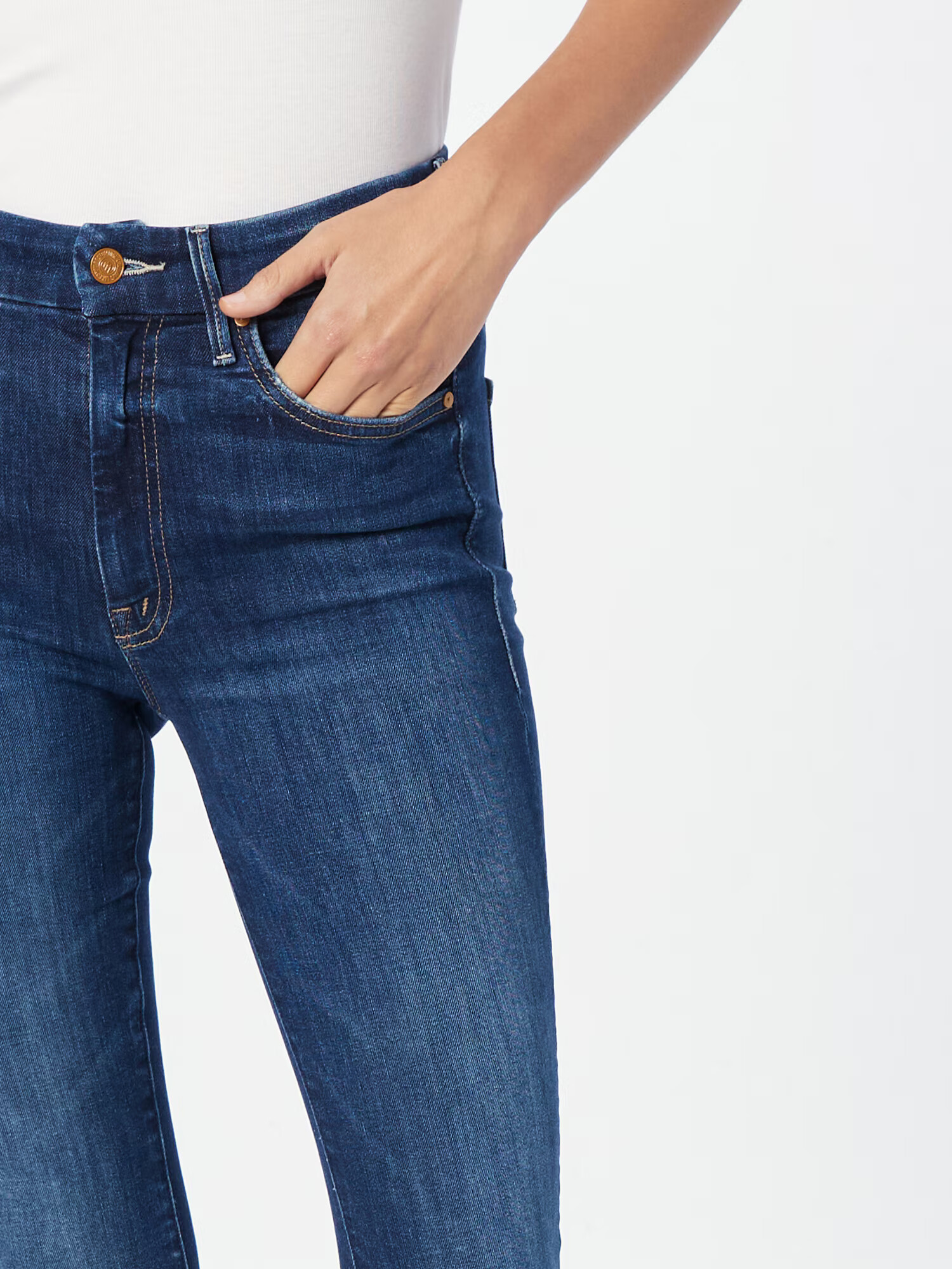 MOTHER Jeans albastru denim - Pled.ro