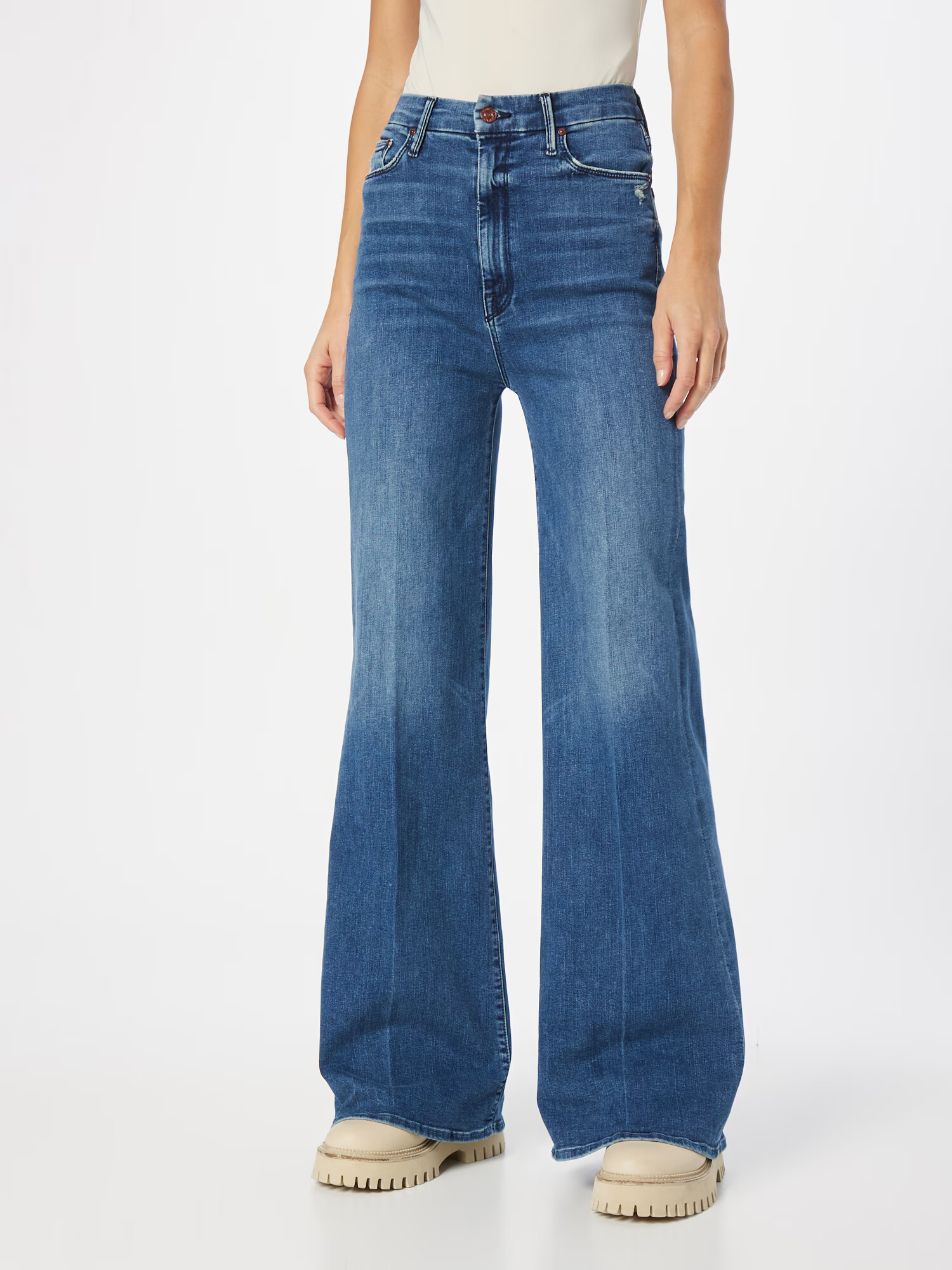 MOTHER Jeans albastru denim - Pled.ro