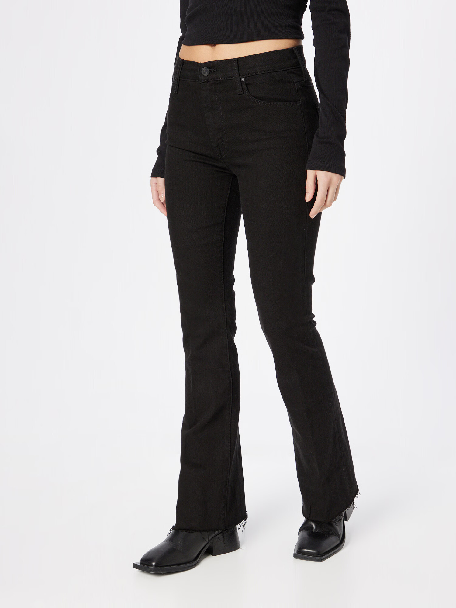 MOTHER Jeans 'THE WEEKENDER FRAY' negru denim - Pled.ro