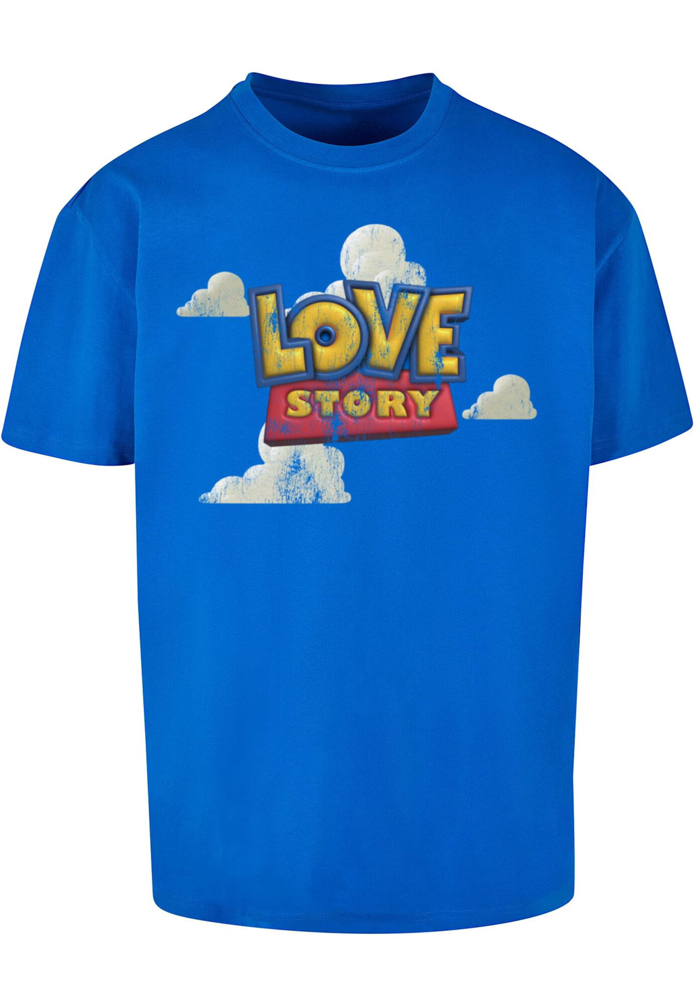 MT Upscale Tricou 'Love Story' albastru / galben / roșu / alb - Pled.ro