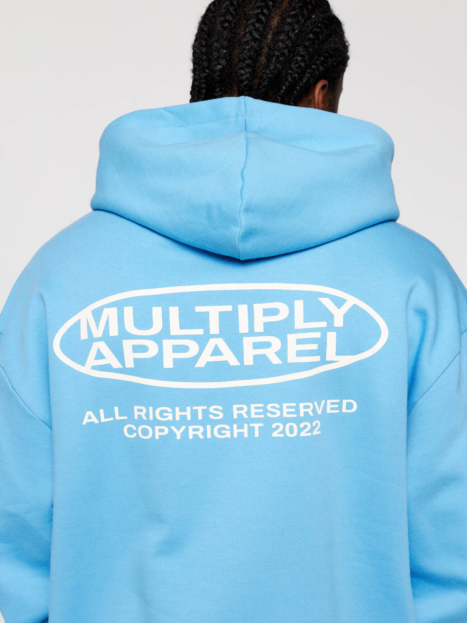 Multiply Apparel Bluză de molton albastru deschis / alb - Pled.ro