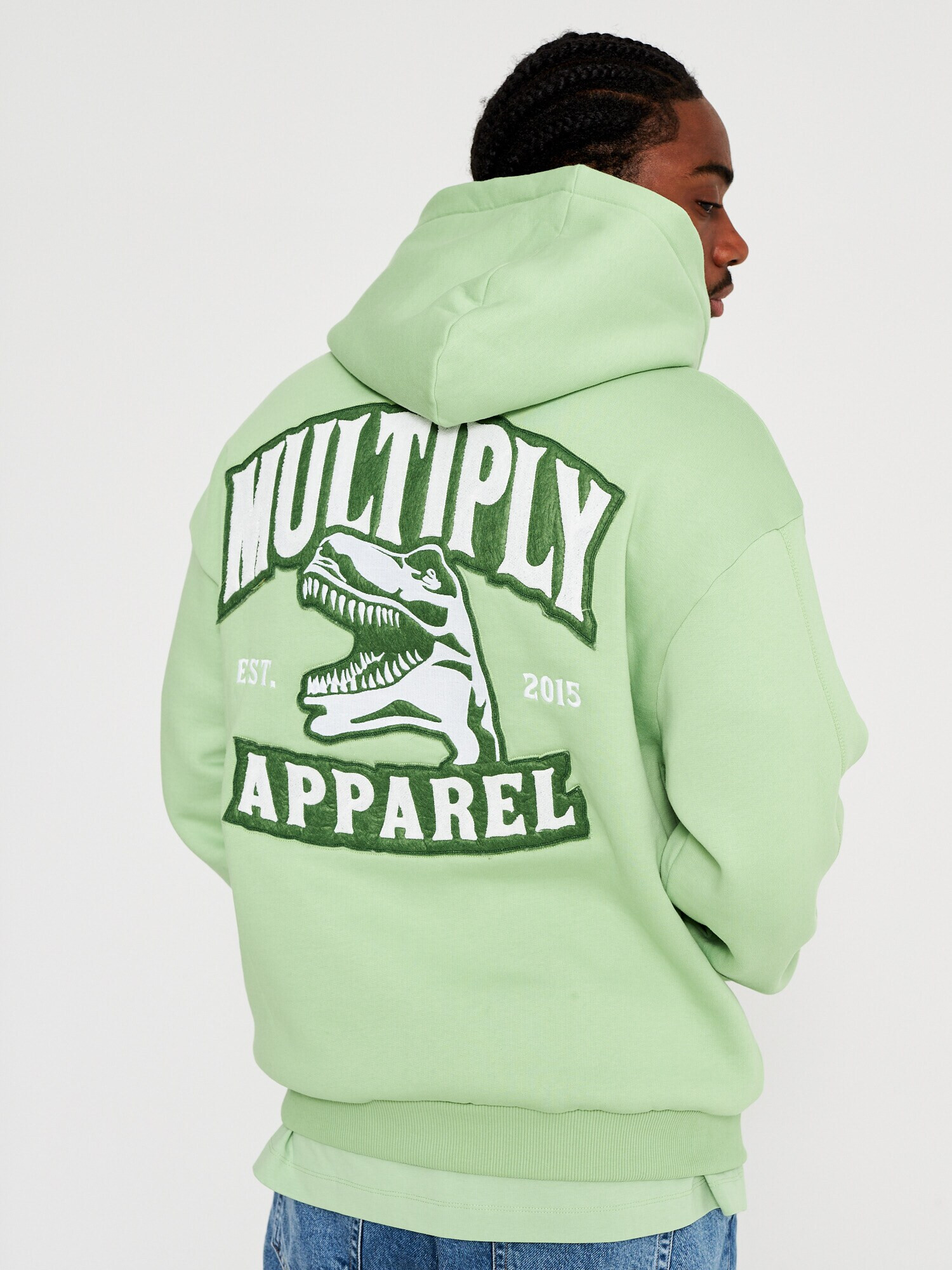 Multiply Apparel Bluză de molton 'Dinosaur' verde / verde pastel / alb - Pled.ro