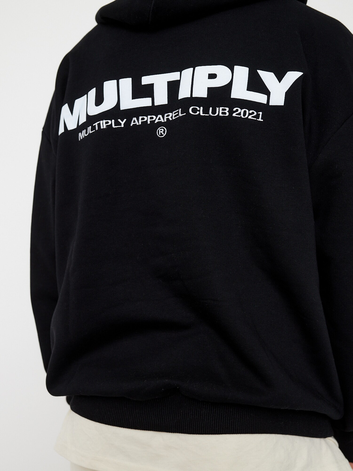 Multiply Apparel Bluză de molton negru / alb - Pled.ro