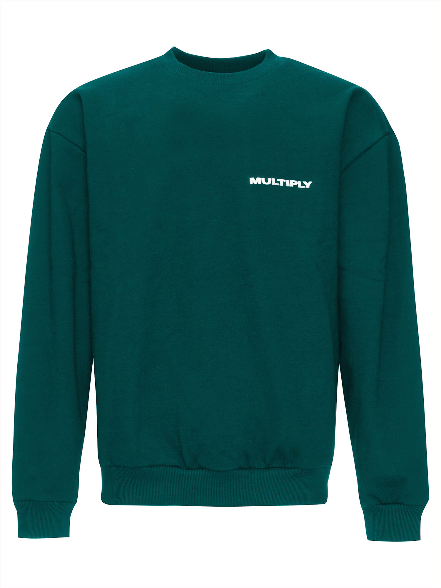 Multiply Apparel Bluză de molton verde petrol / alb - Pled.ro