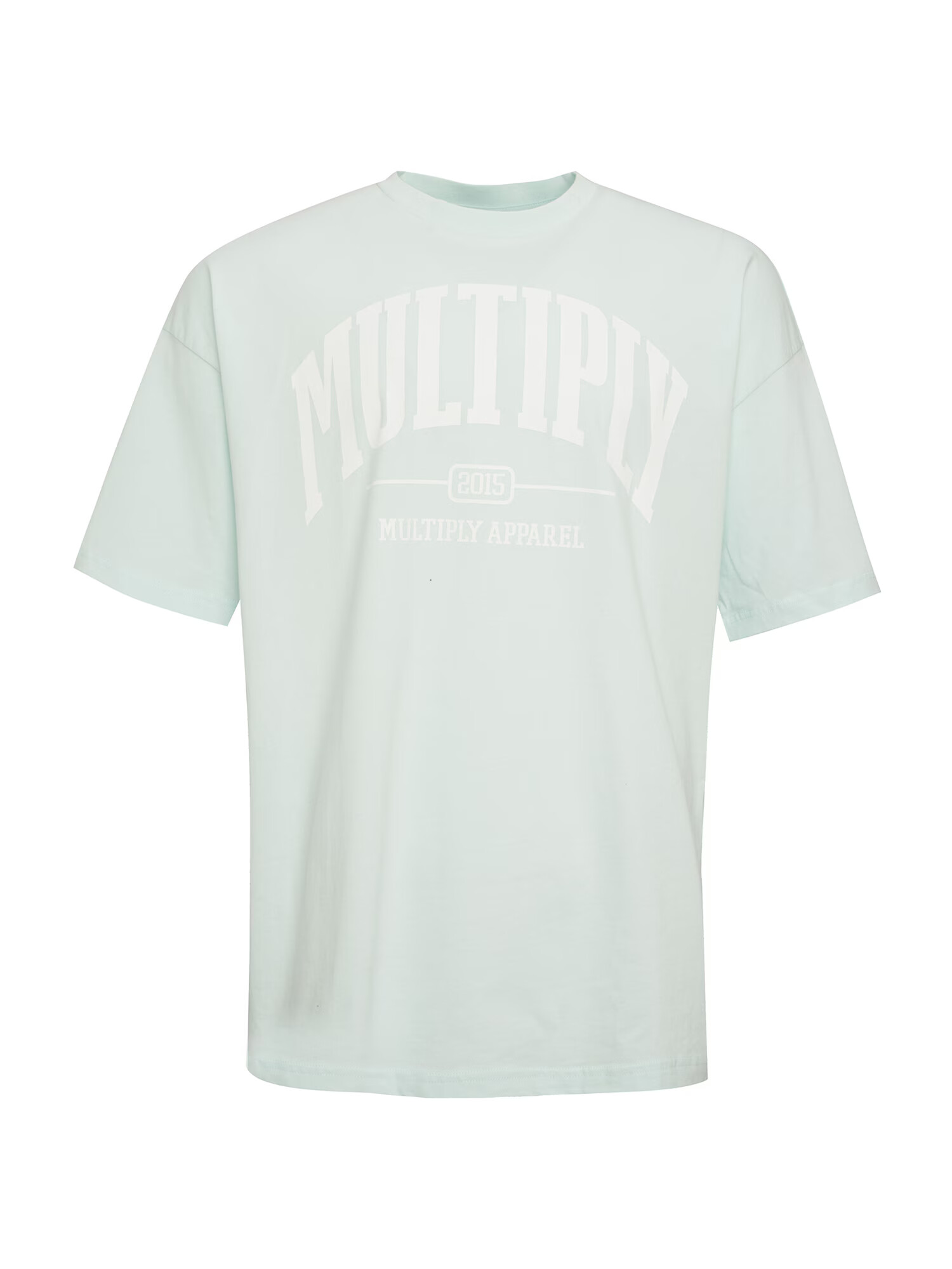 Multiply Apparel Tricou albastru pastel / alb - Pled.ro