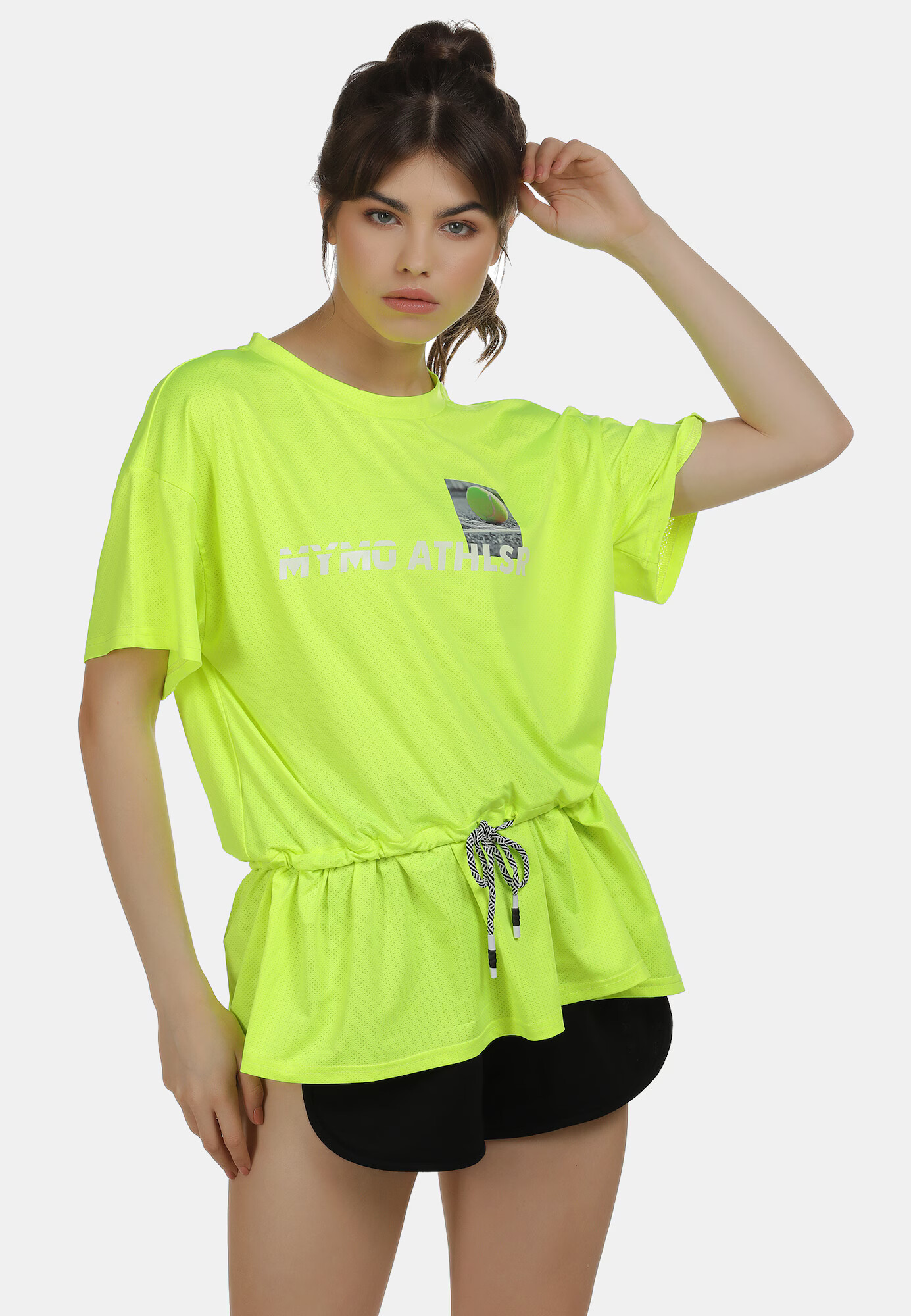 myMo ATHLSR Tricou funcțional galben neon / gri - Pled.ro