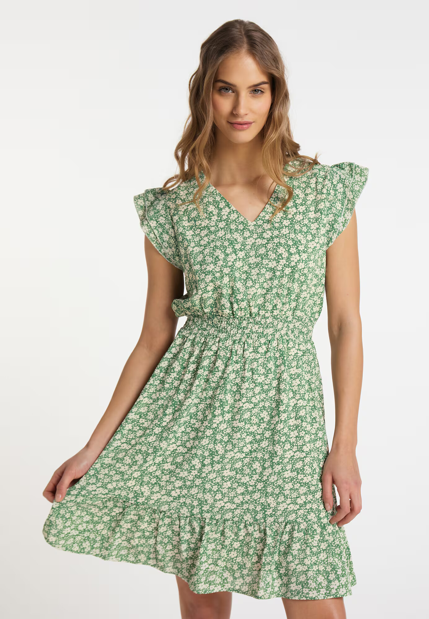 MYMO Rochie de vară verde / alb - Pled.ro