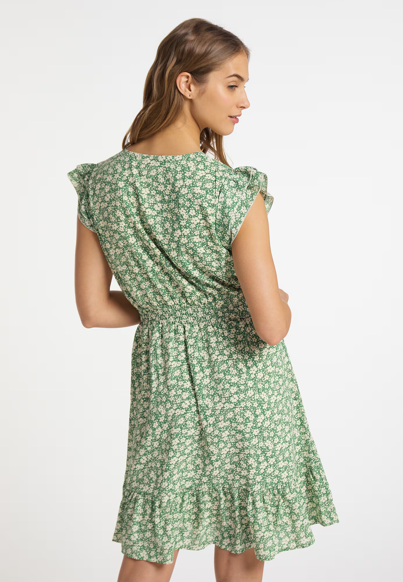 MYMO Rochie de vară verde / alb - Pled.ro