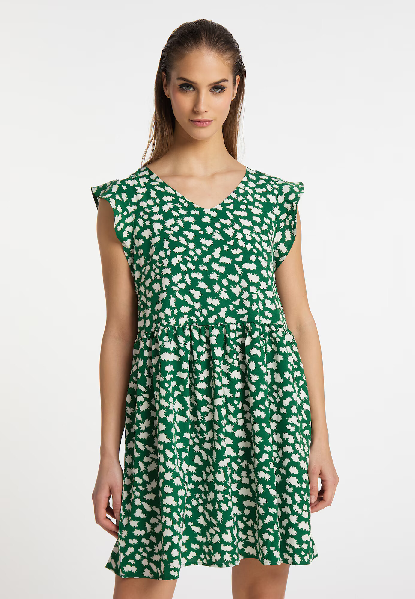 myMo ROCKS Rochie de vară verde / alb - Pled.ro