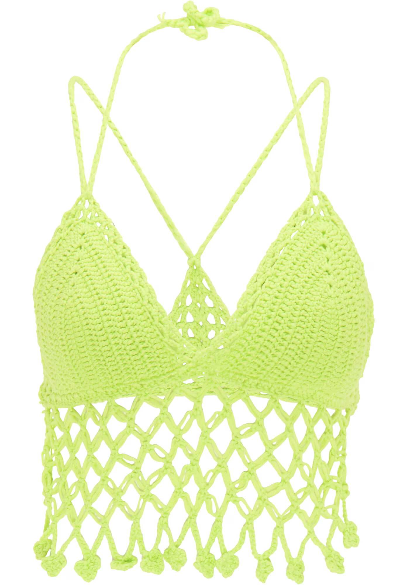 MYMO Top brodat verde neon - Pled.ro