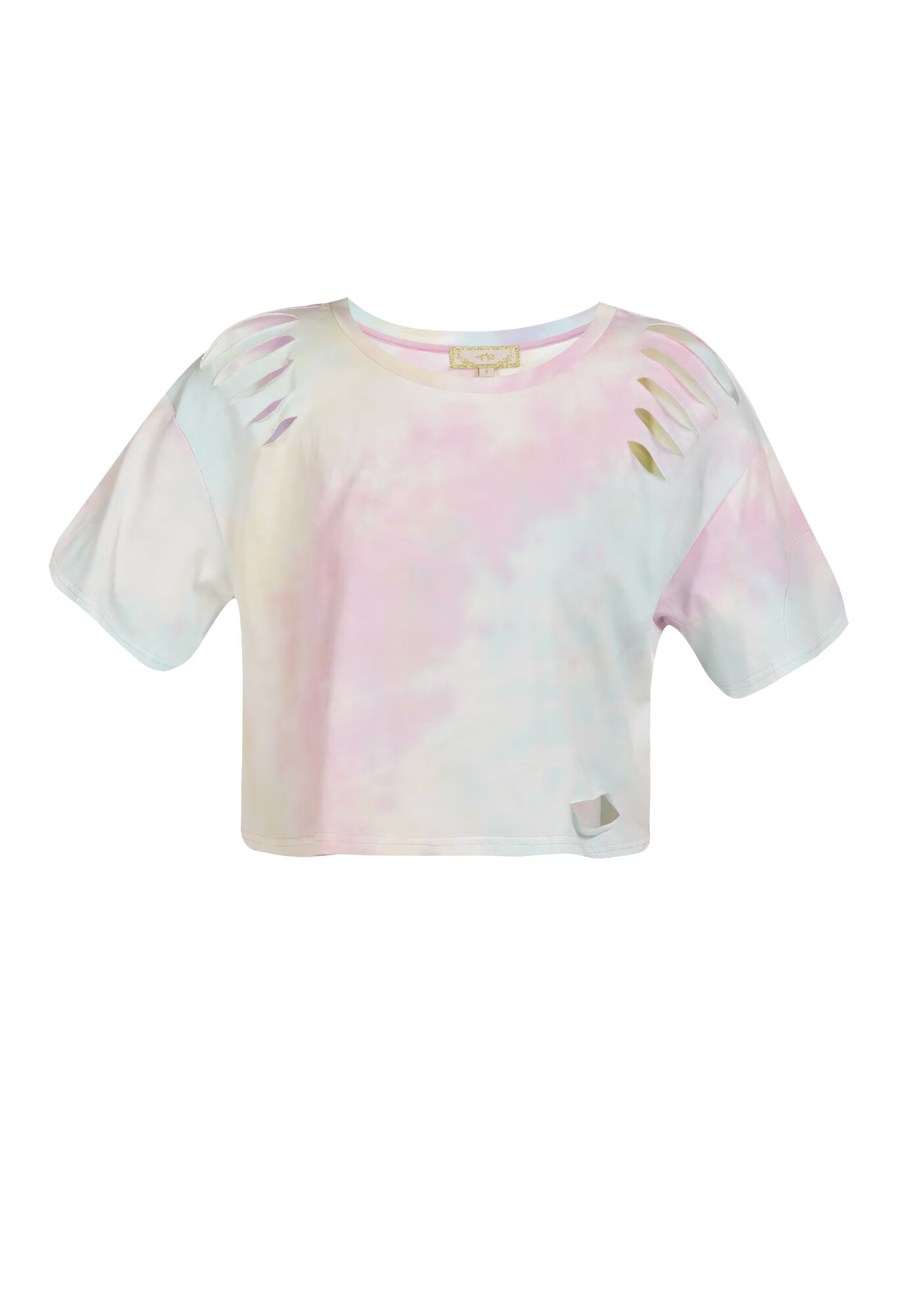 MYMO Tricou albastru pastel / galben pastel / roz pastel - Pled.ro