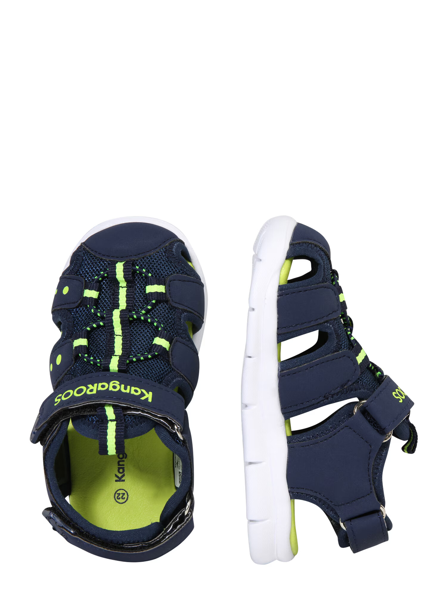 KangaROOS Sandale 'Mini' bleumarin / verde neon - Pled.ro