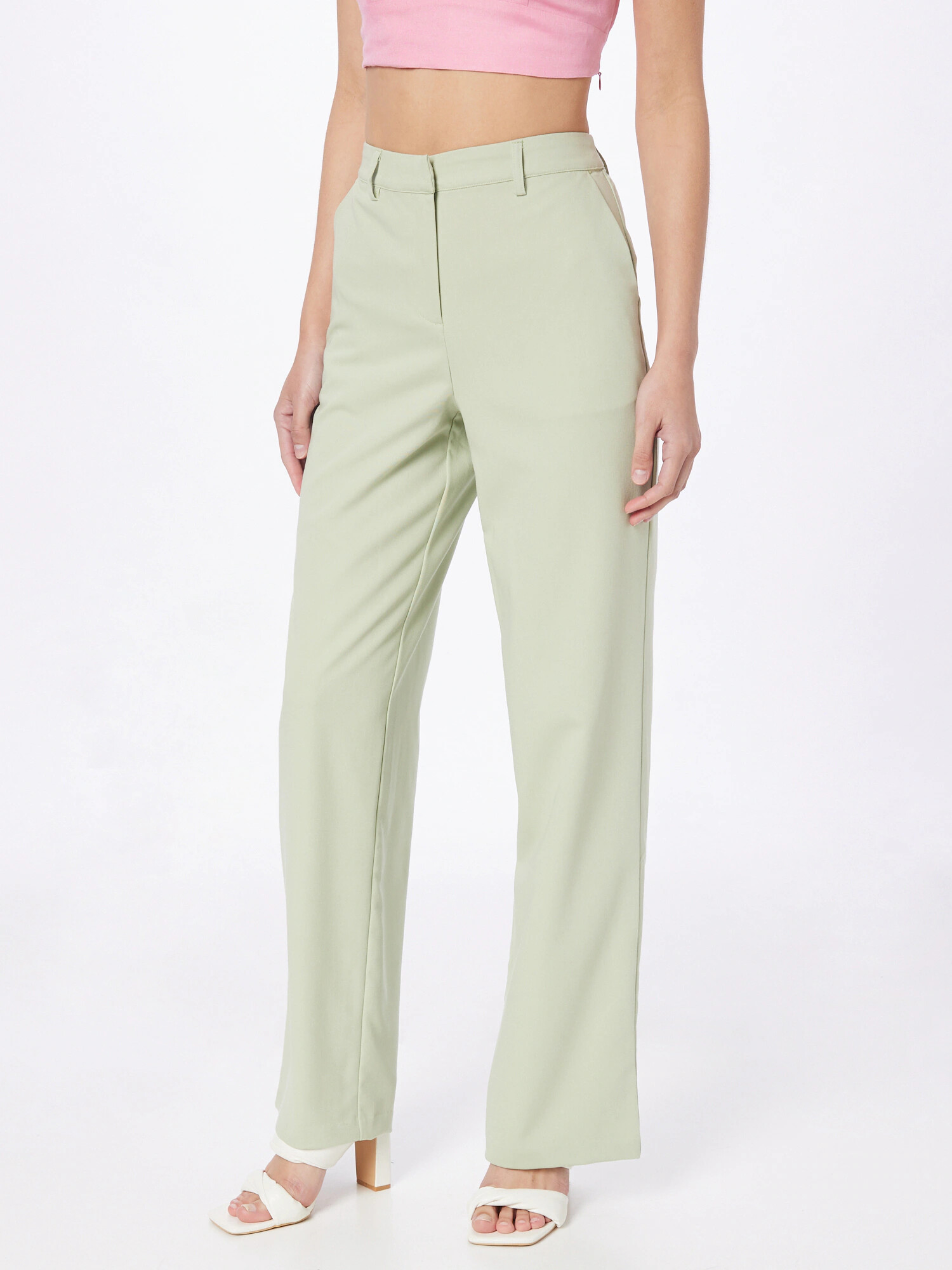 NA-KD Pantaloni 'Lisa & Lena' verde pastel - Pled.ro